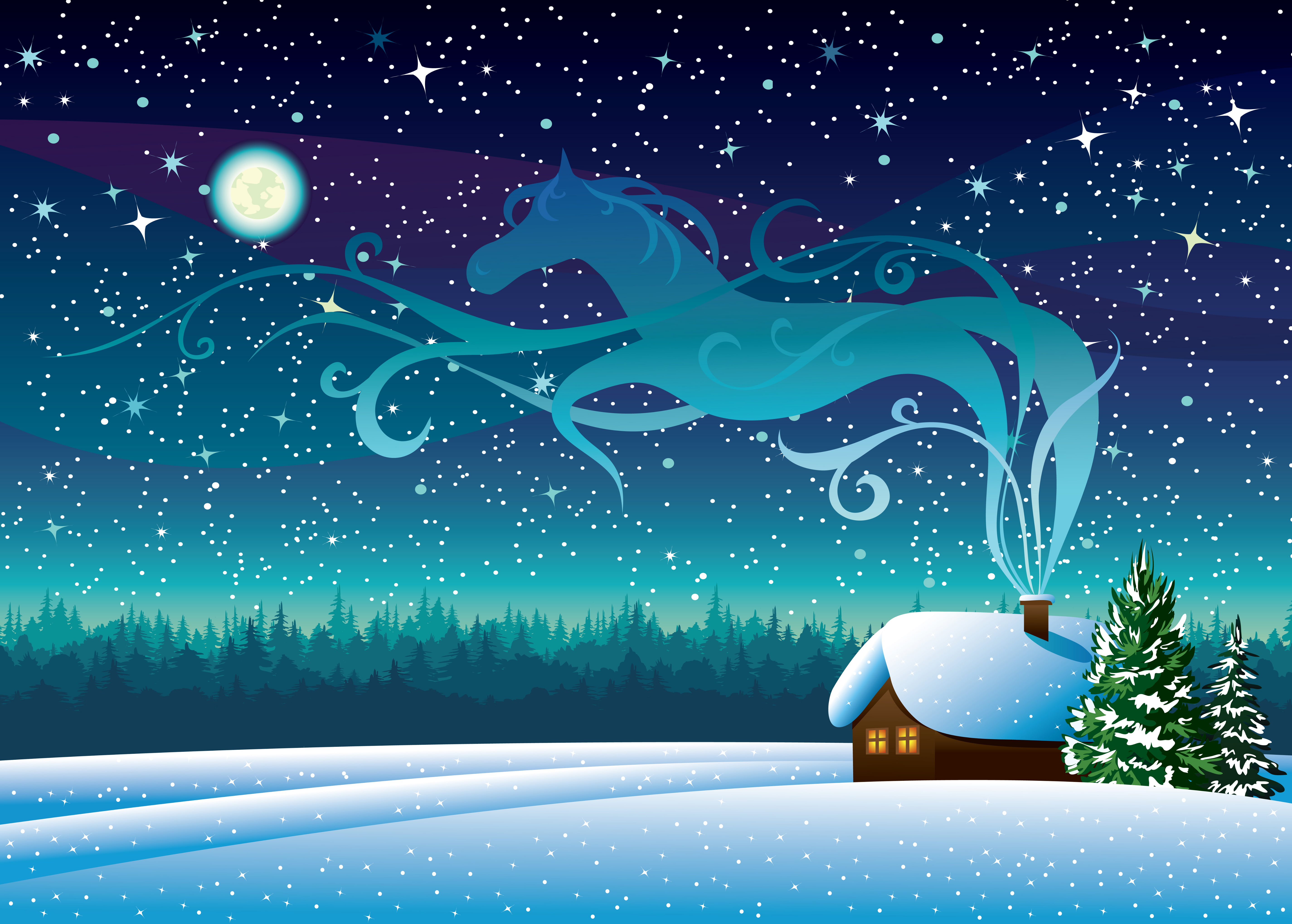 season, night, outdoors, snowing, backgrounds, nature, illuminated, ice, Winter, pine Tree, christmas, covered, snow, digital composite, celebration, year, HD Wallpaper