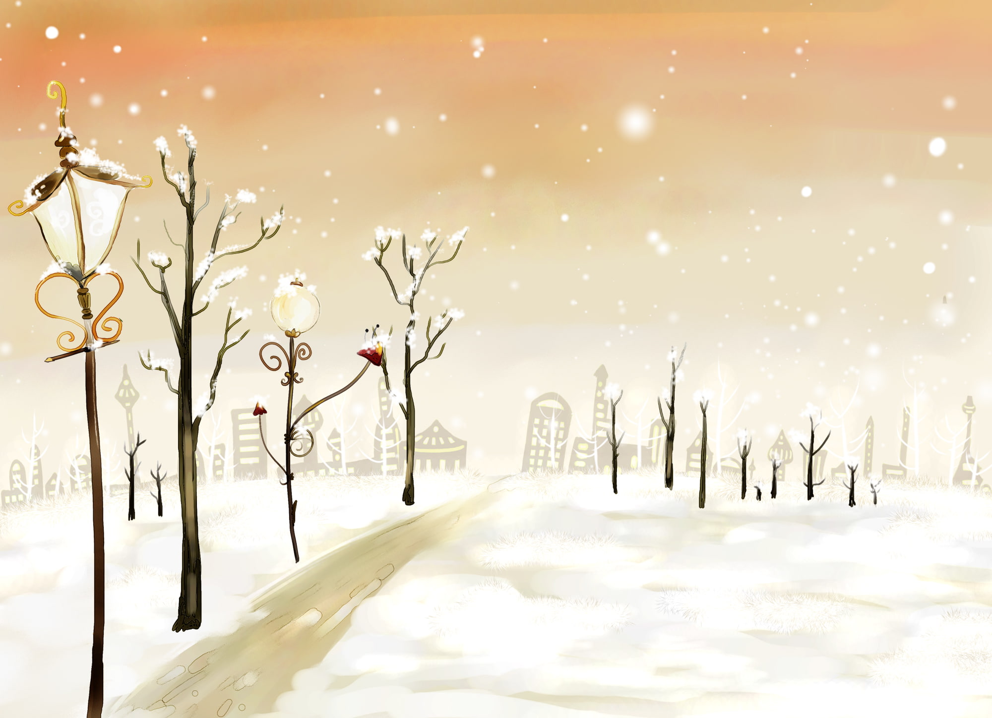 Figure, season, tranquil scene, lantern, land, nature, New year, december, holiday, snowflake, christmas, tower, winter, home, extreme weather, covering, HD Wallpaper