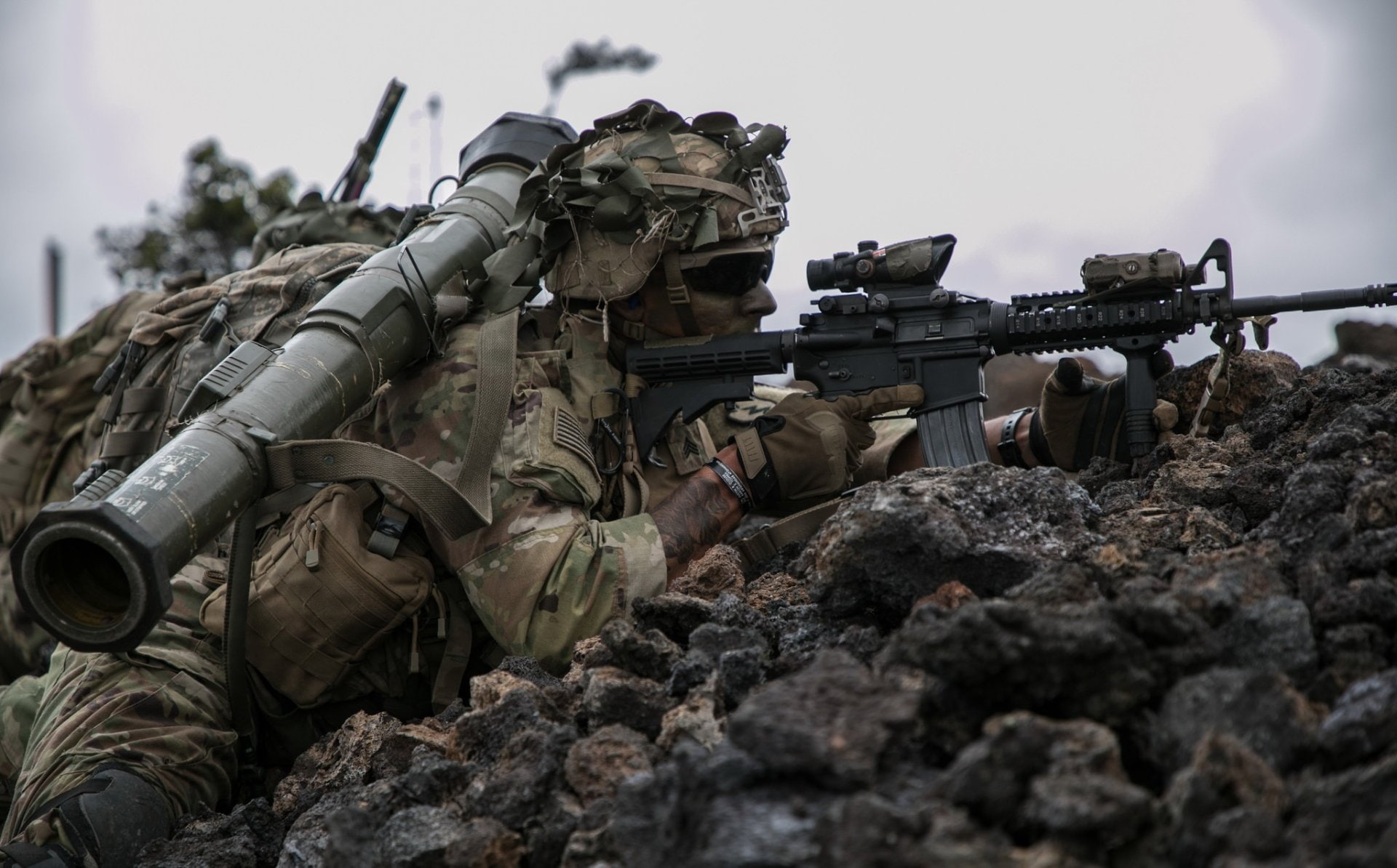 Soldier, M4 Carbine, AT4, Weapon, Military, 1080P, HD Wallpaper