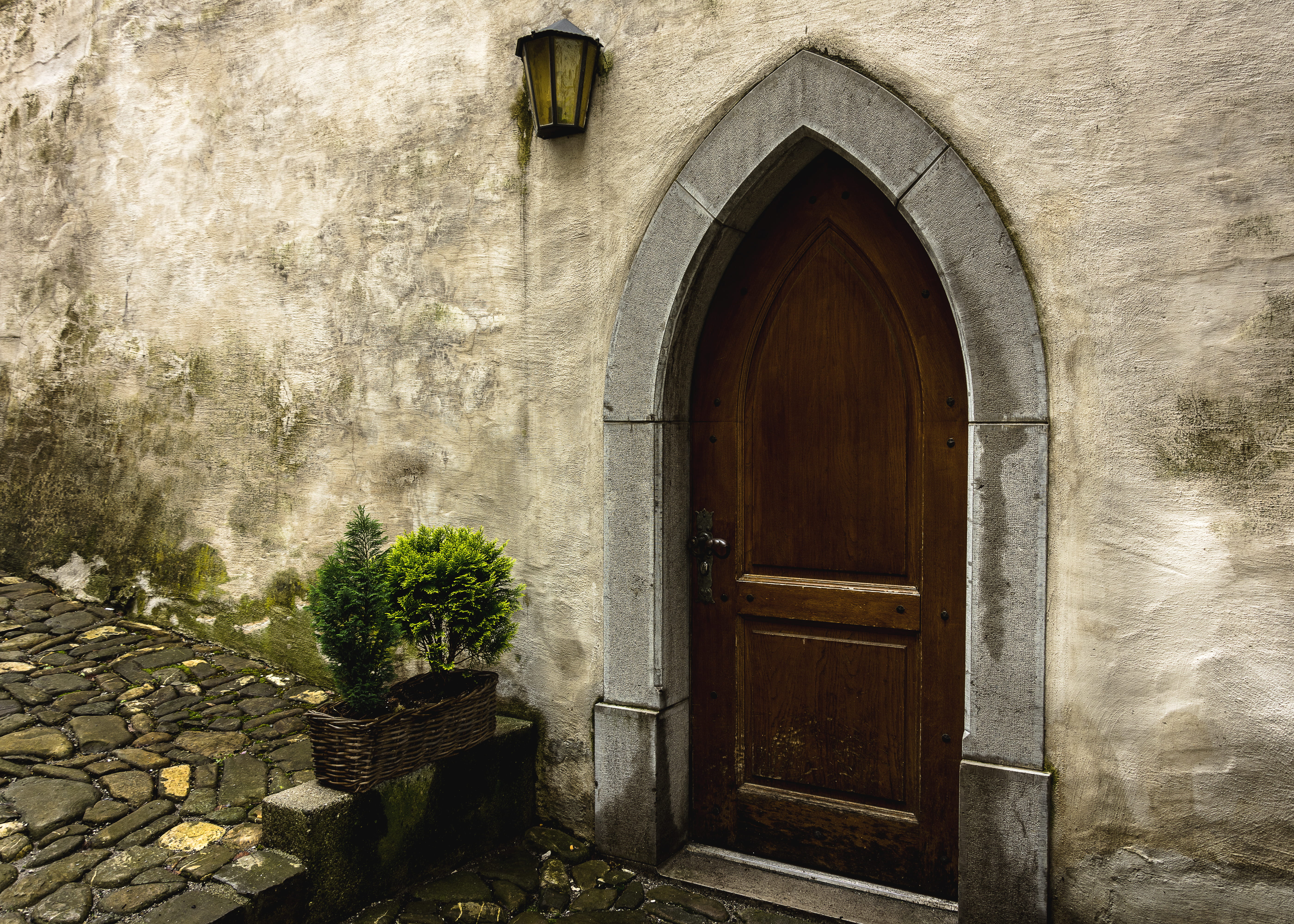 switzerland, wall, day, building, history, house, building exterior, arched, doorway, wood - material, nature, la gruyère, wall - building feature, stone wall, HD Wallpaper