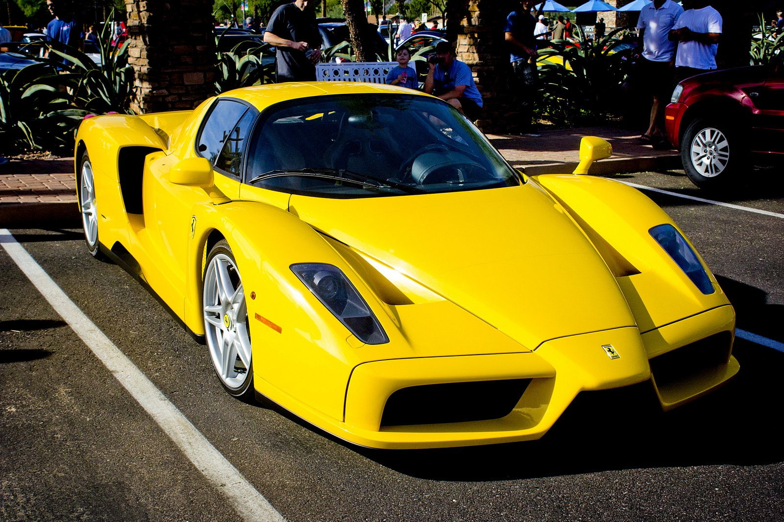 enzo, ferrari, 720P, jaune, italia, supercars, yellow, cars, HD Wallpaper