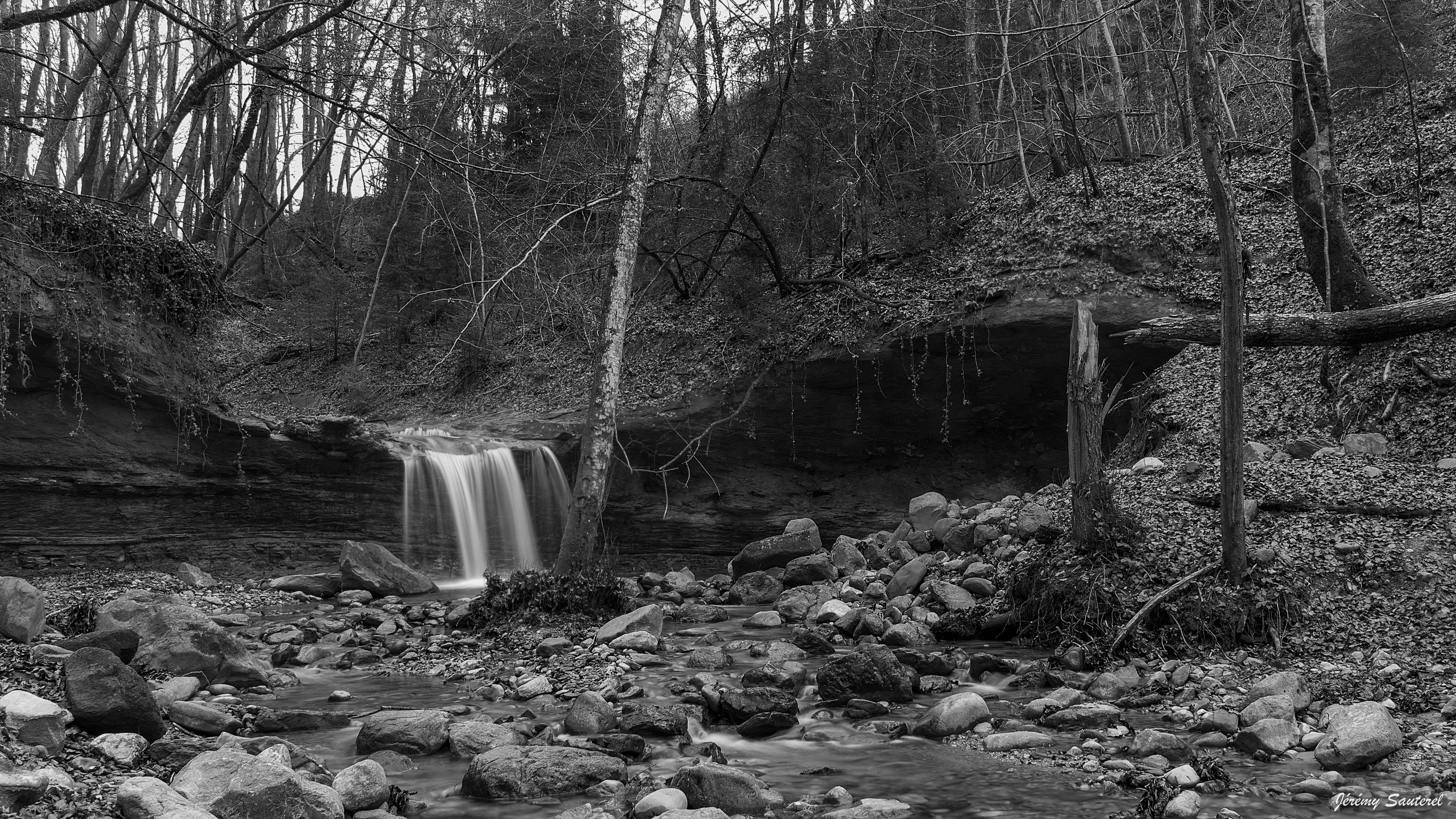outdoors, landscape, photo, scale, cailloux, gray, forest, crissier, la, black And White, noir  et  blanc, scenics, eau, stream, de, Rivière, suisse, vaud, HD Wallpaper