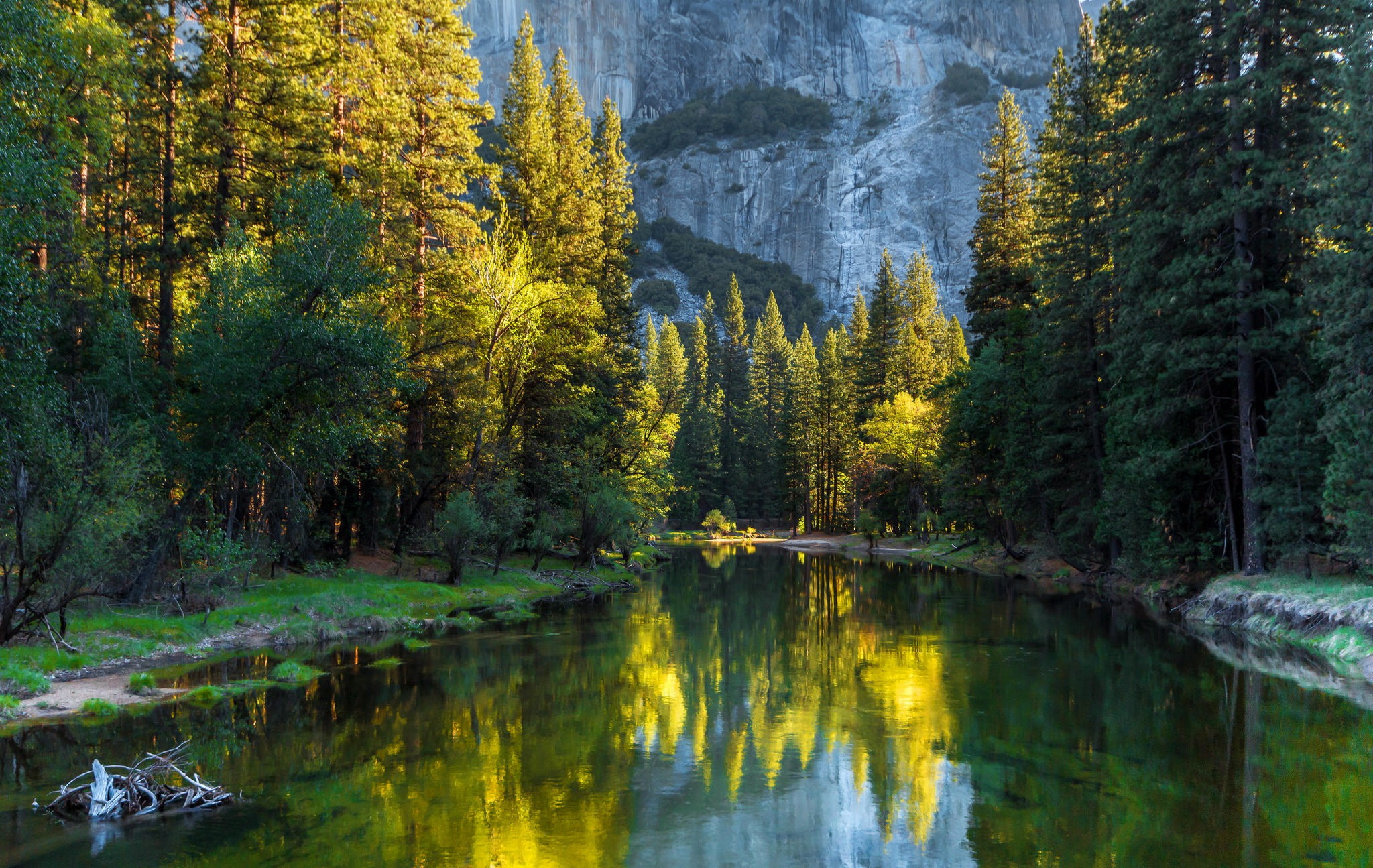 near, USA, Yosemite National Park, 1080P, rocky, trees, California, lake, river, forest, mountain, pine, HD Wallpaper