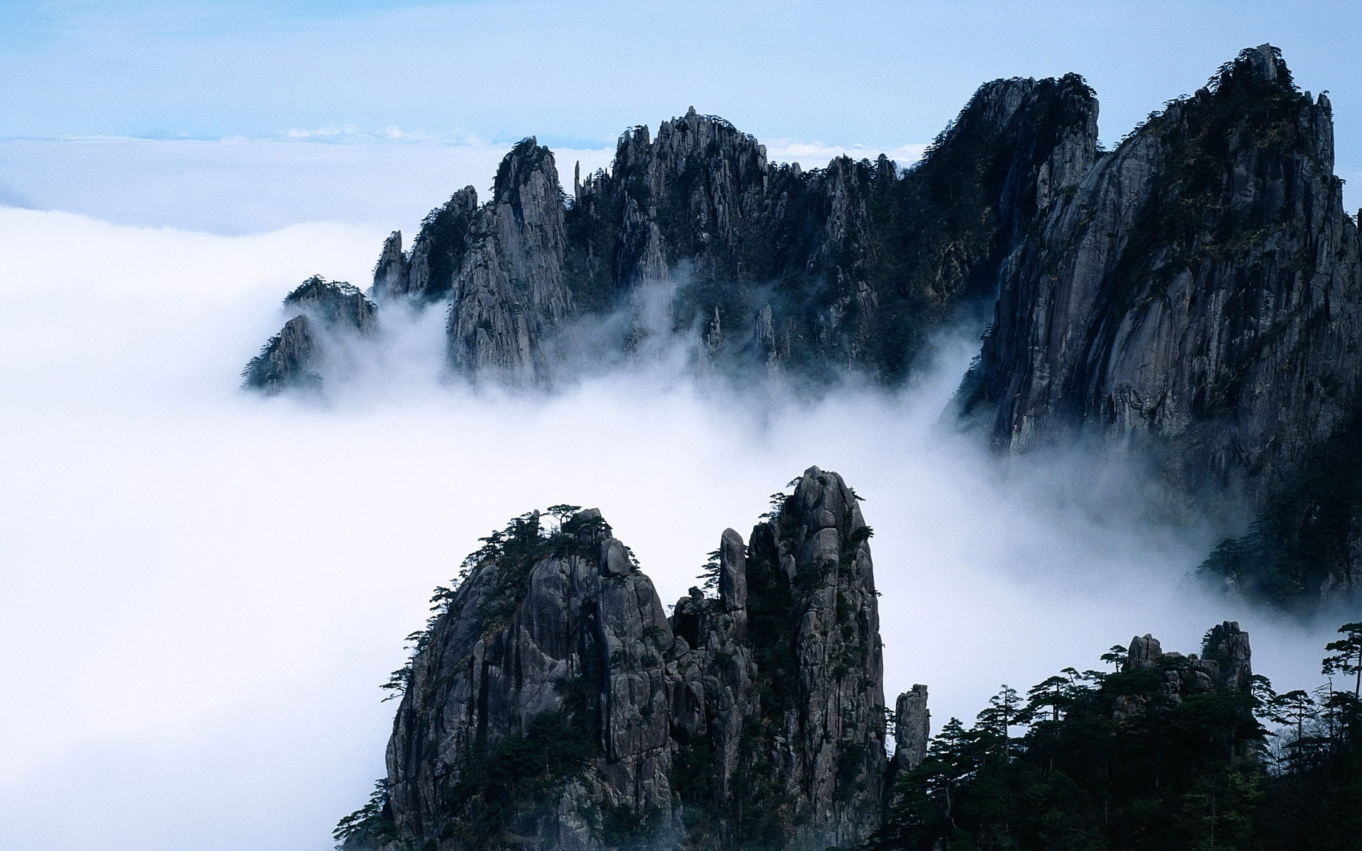 1080P, china, fairyland, like, Clouds, Mountains, beauty, HD Wallpaper
