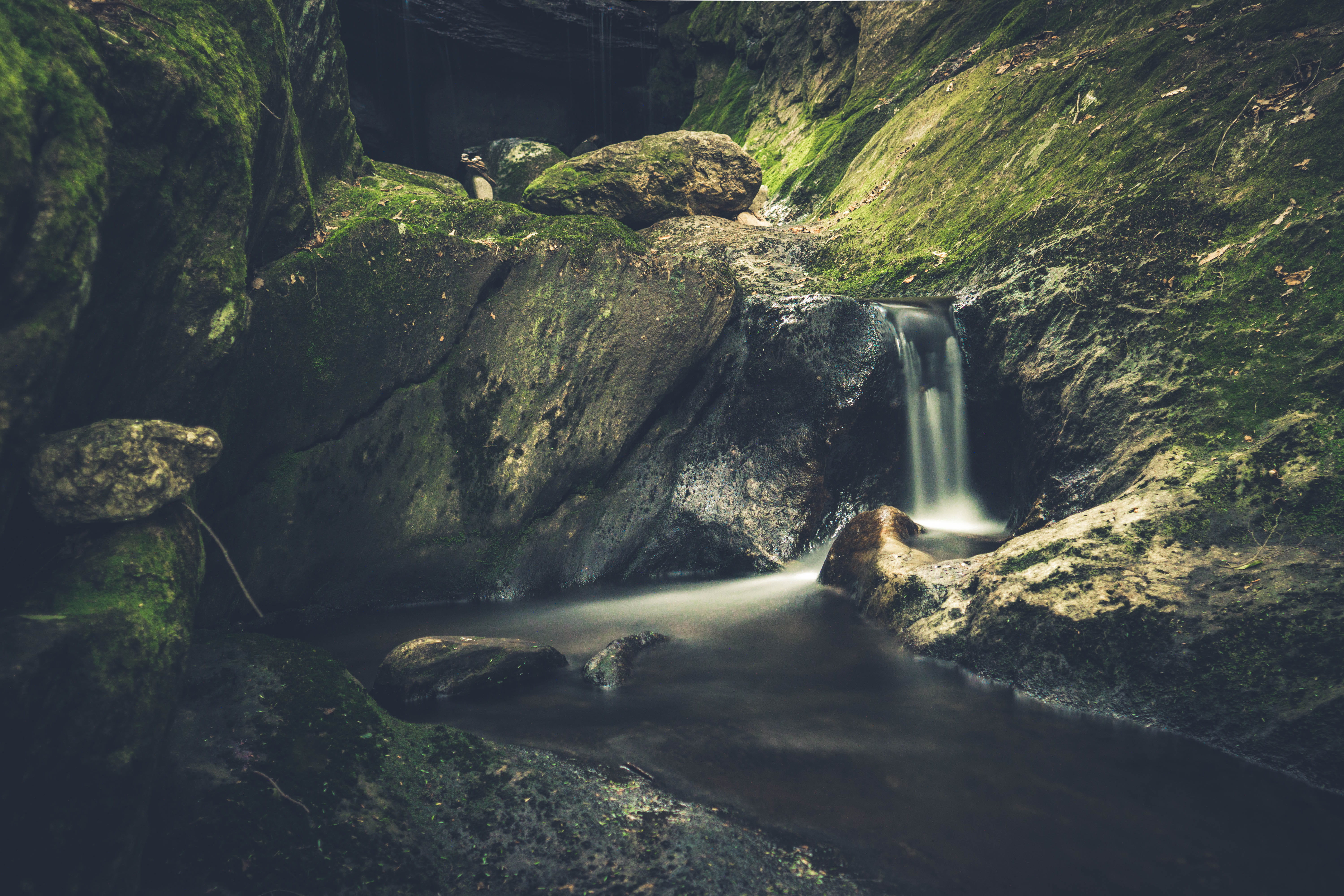 naugatuck, environment, whimsical, peaceful, united states, rock - object, longexposure, statepark, woods, no people, flowing water, newengland, solid, HD Wallpaper