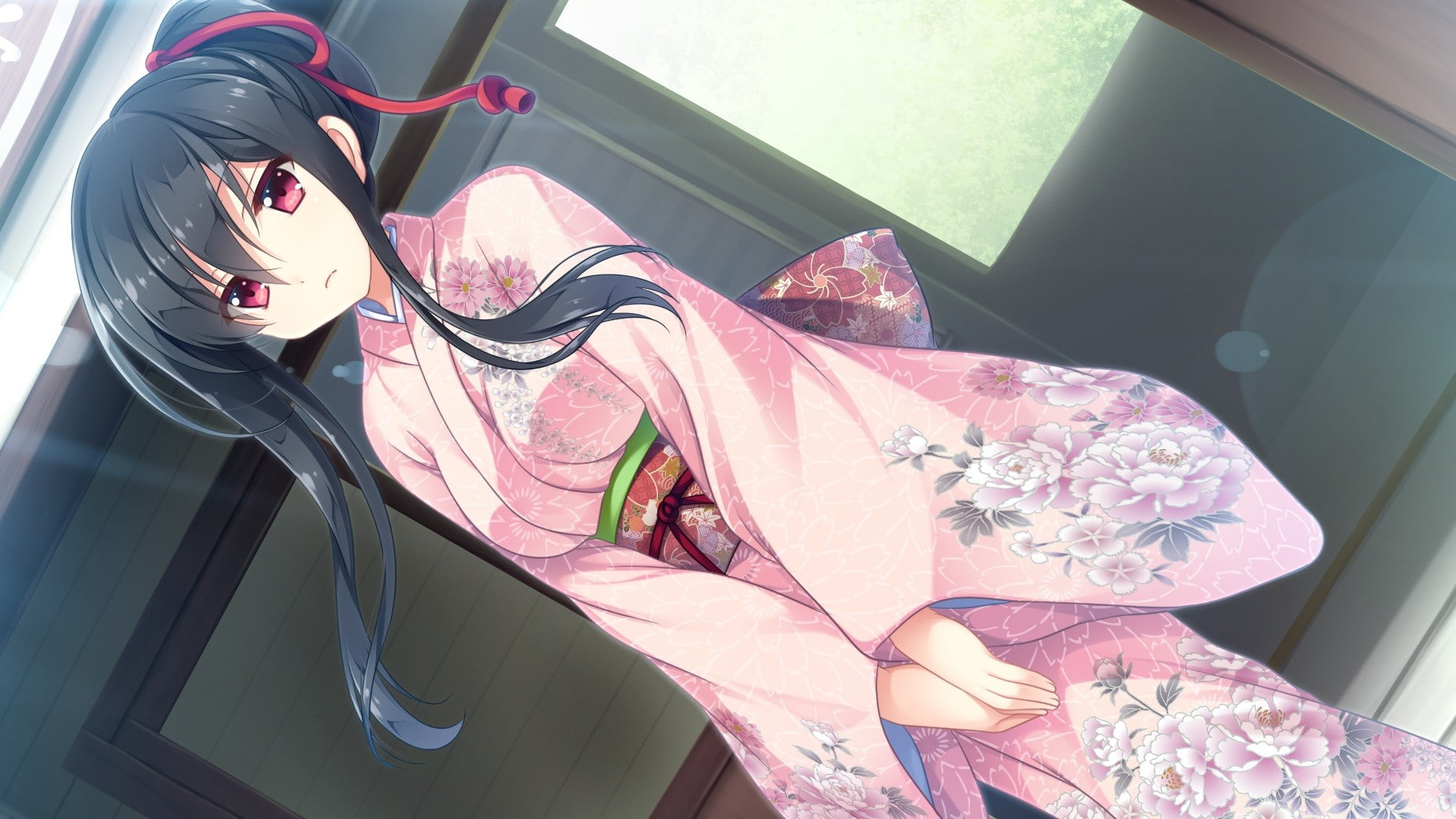 kimono, anime girls, 1080P, visual novel, anime, Jinguu Misaki, Toki wo Tsumugu Yakusoku, HD Wallpaper