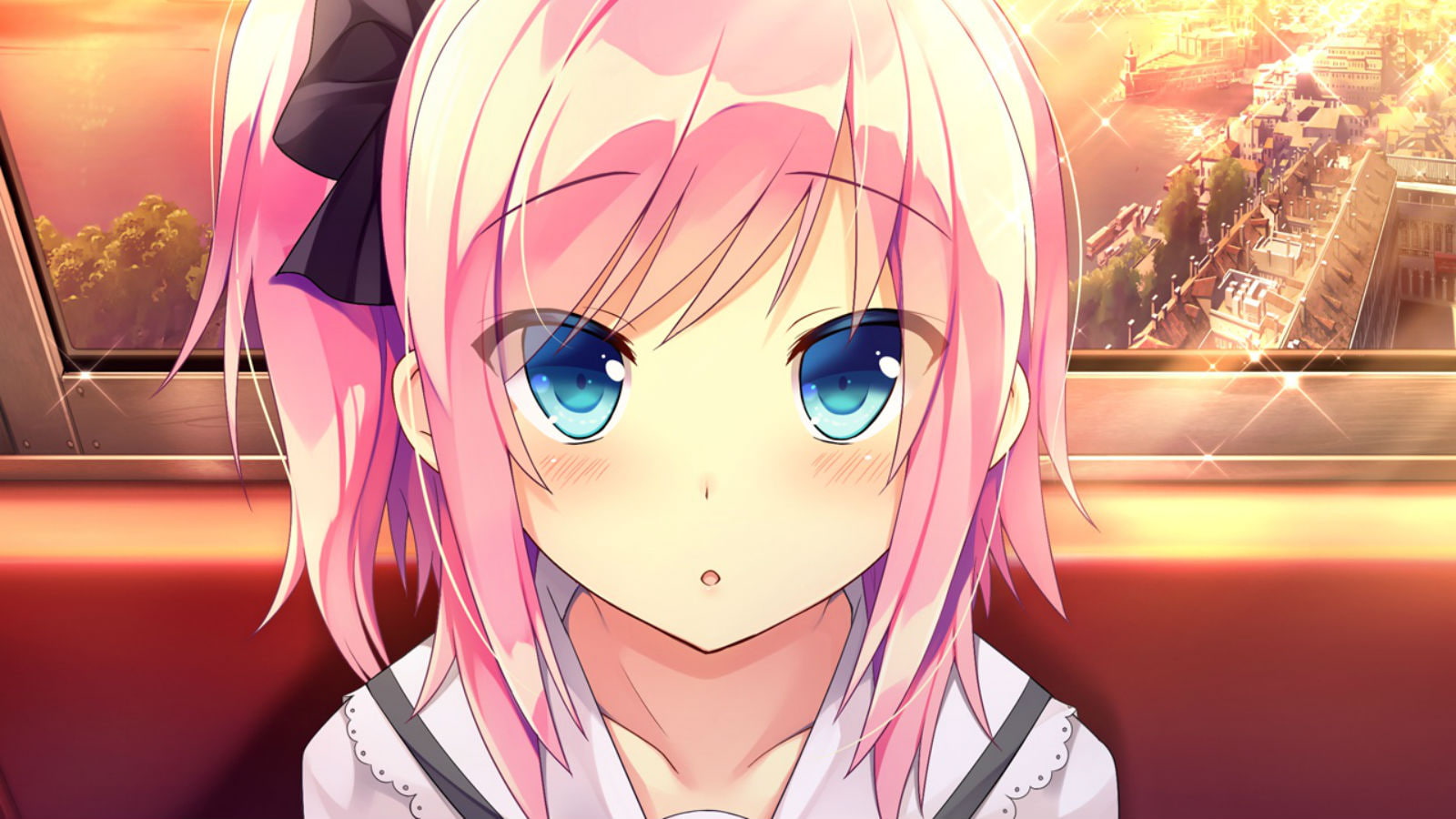 close, short, koba, annaffiare, koi, natsume, yakusoku, miyako, blush, saku, hair, eri, eyes, 720P, pink, game, annaffiare blue, kasumi, ribbons, HD Wallpaper