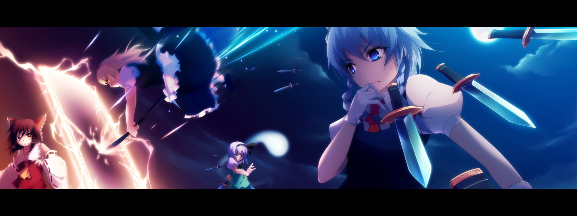Anime, Sakuya Izayoi, Marisa Kirisame, Reimu Hakurei, 1080P, Touhou, Youmu Konpaku, HD Wallpaper