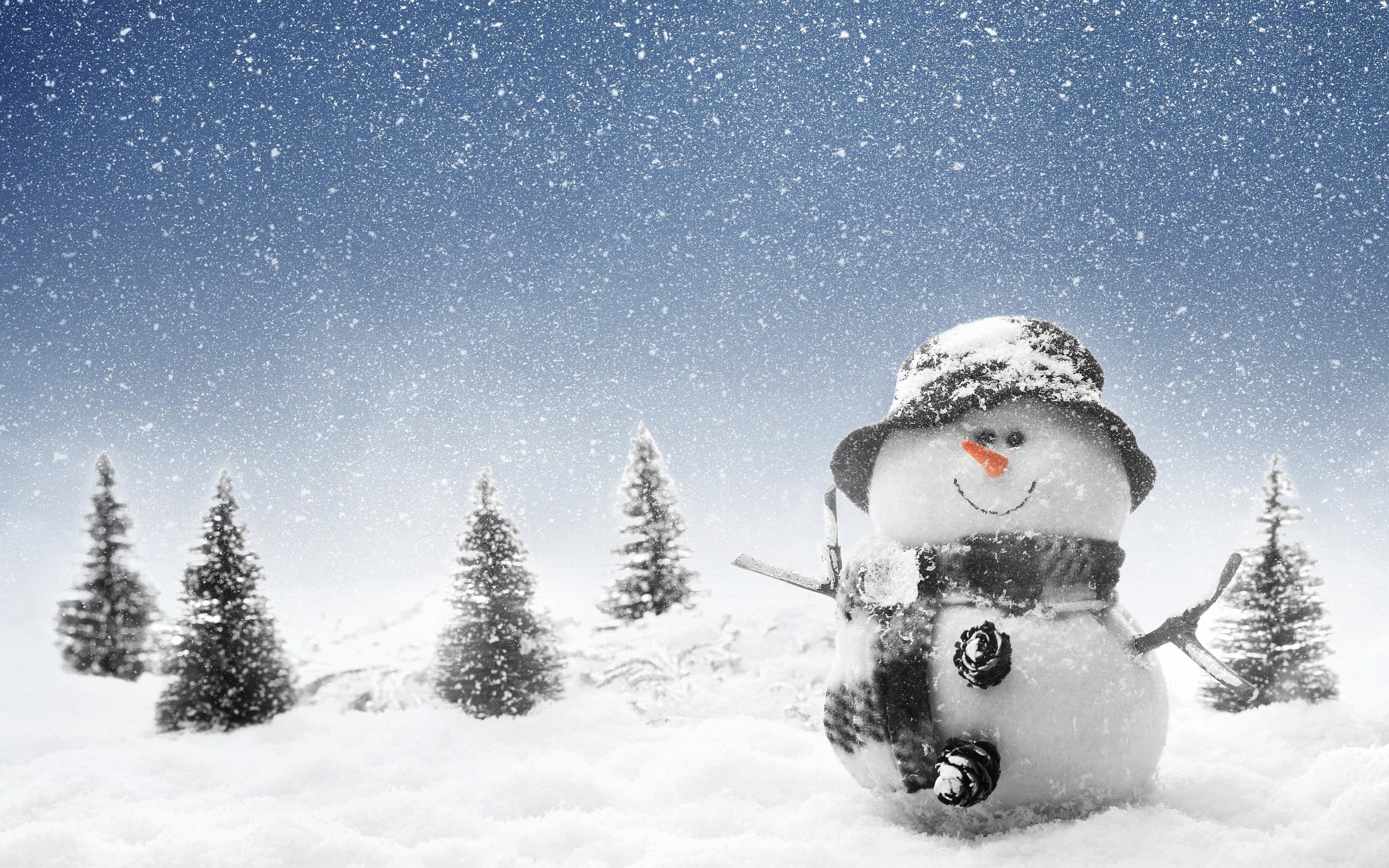 2K, snowman, winter, nature, HD Wallpaper