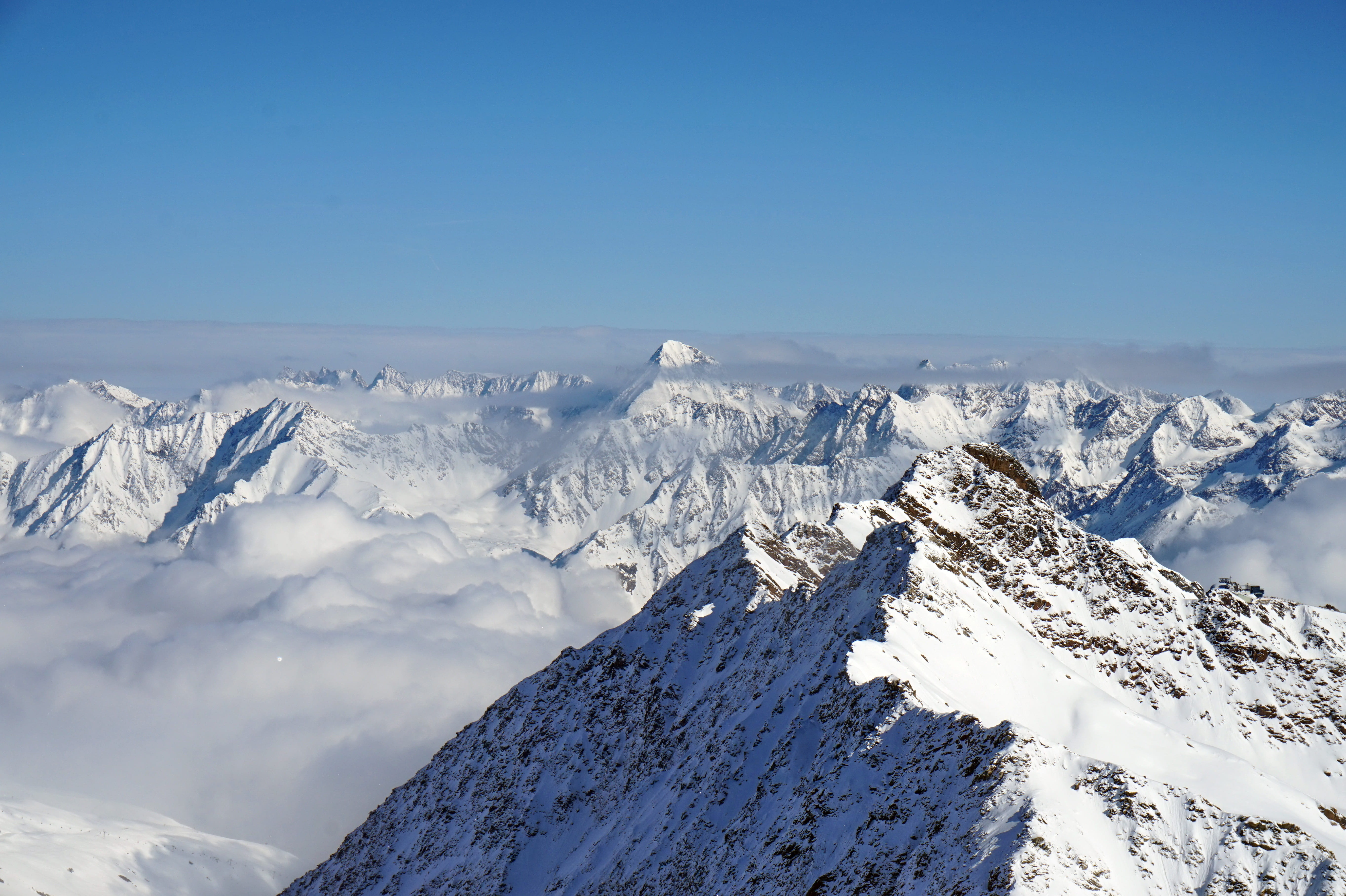 tranquil scene, 5K, mountain range, landscape, frost, snowcapped mountain, environment, ski resort, snow, austria, nature, idyllic, sports, weather, tranquility, HD Wallpaper