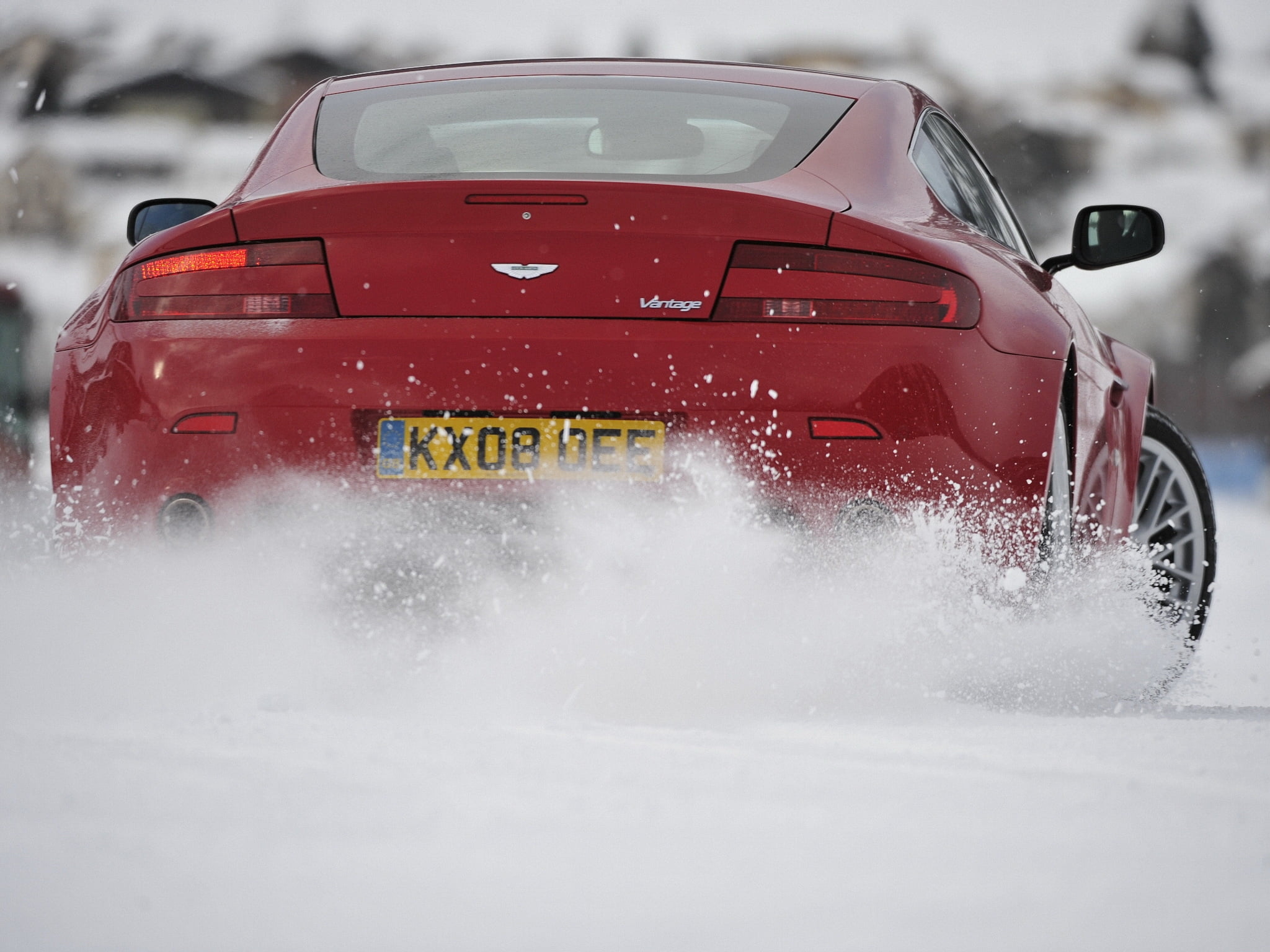 mode of transportation, transportation, red, street, season, ice, frost, sports Car, road, nature, motion, white, mode of Transport, sport, speed, on the move, HD Wallpaper