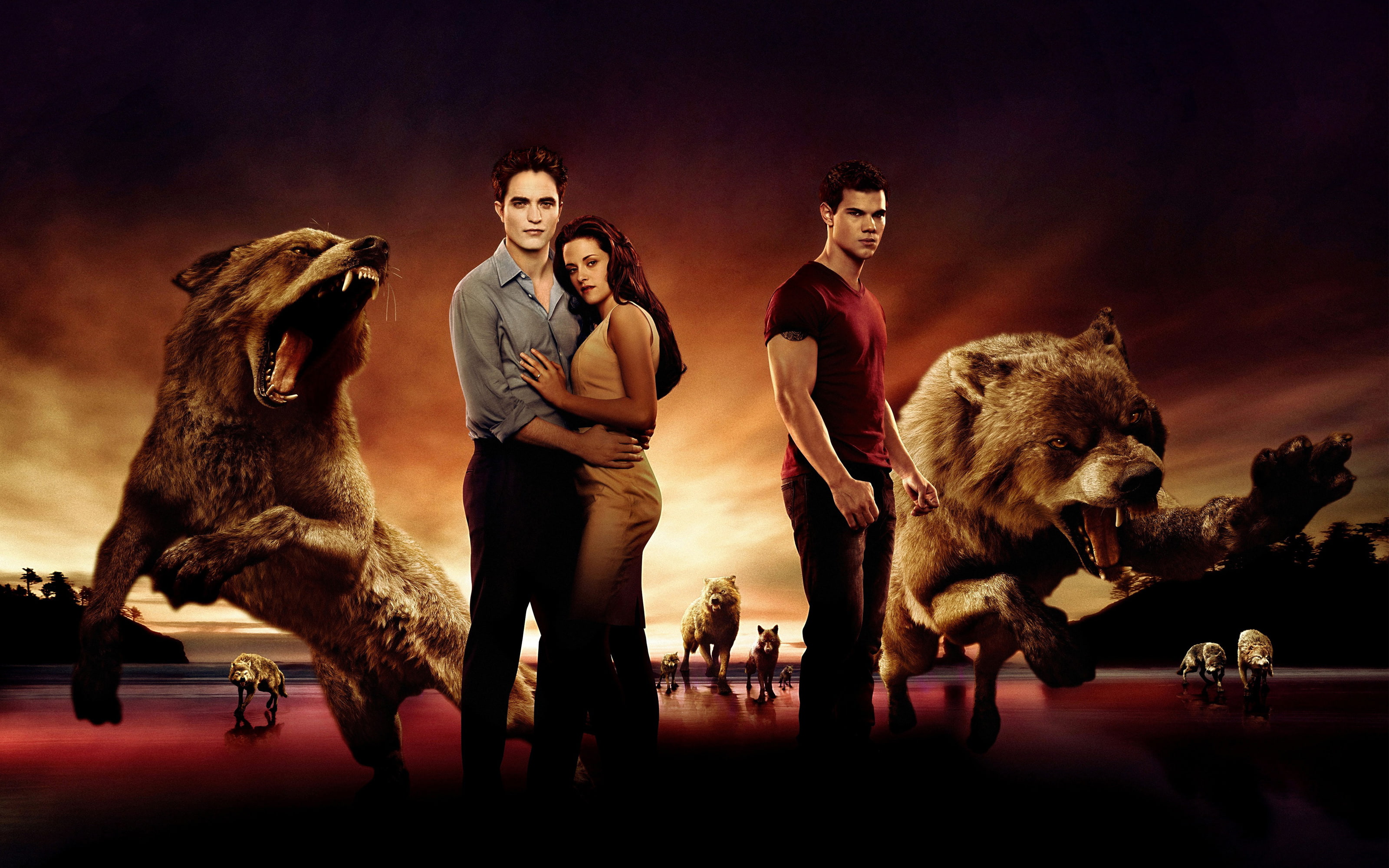 adult, people, Twilight, Part, domestic animals, front view, mammal, arts culture and entertainment, 2012, 2K, animal wildlife, digital composite, domestic, HD Wallpaper