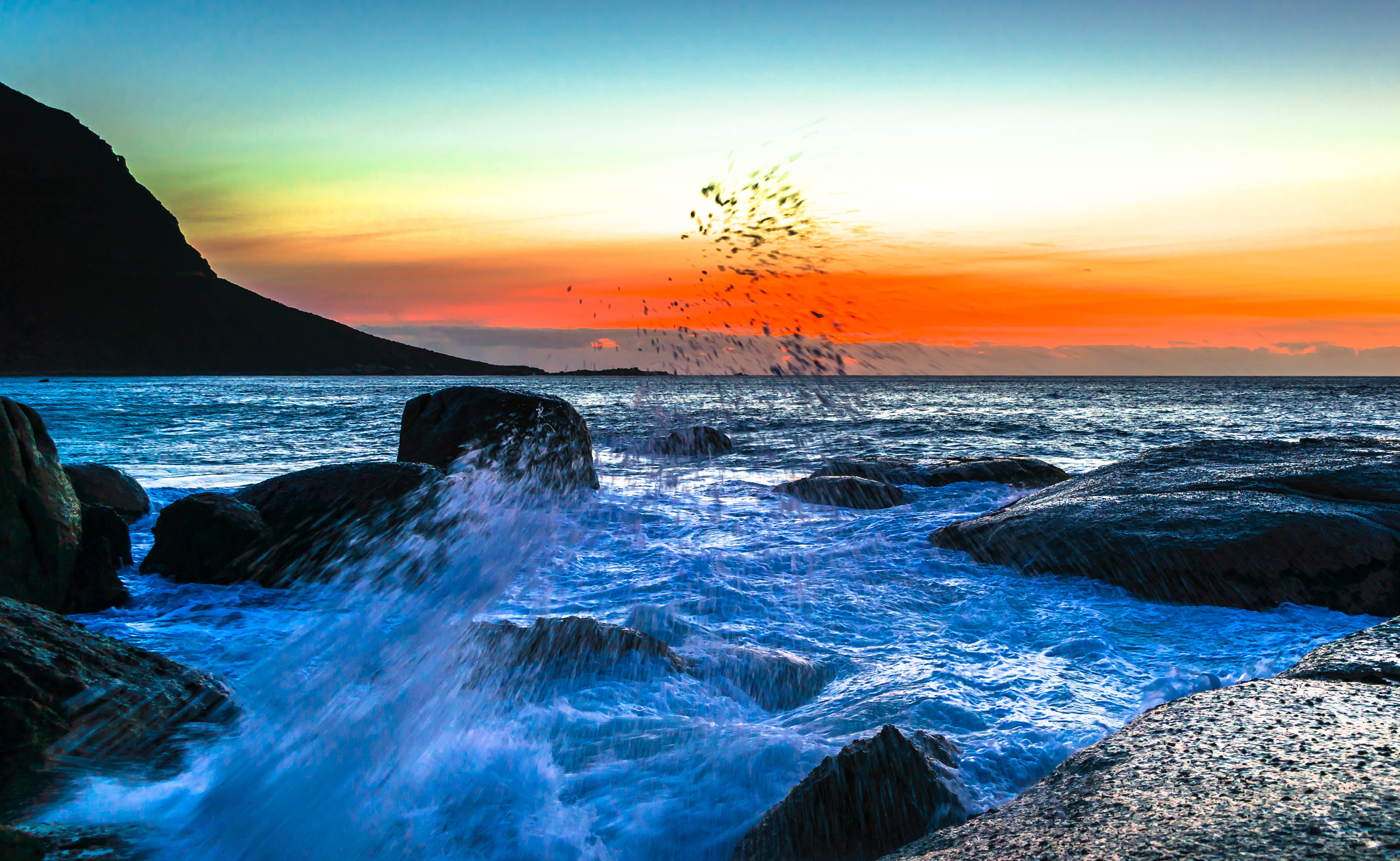 scenics - nature, landscape, seascape, orange Color, sea, dusk, long Exposure, no People, beauty In Nature, dawn, waves, sunlight, light - Natural Phenomenon, HD Wallpaper