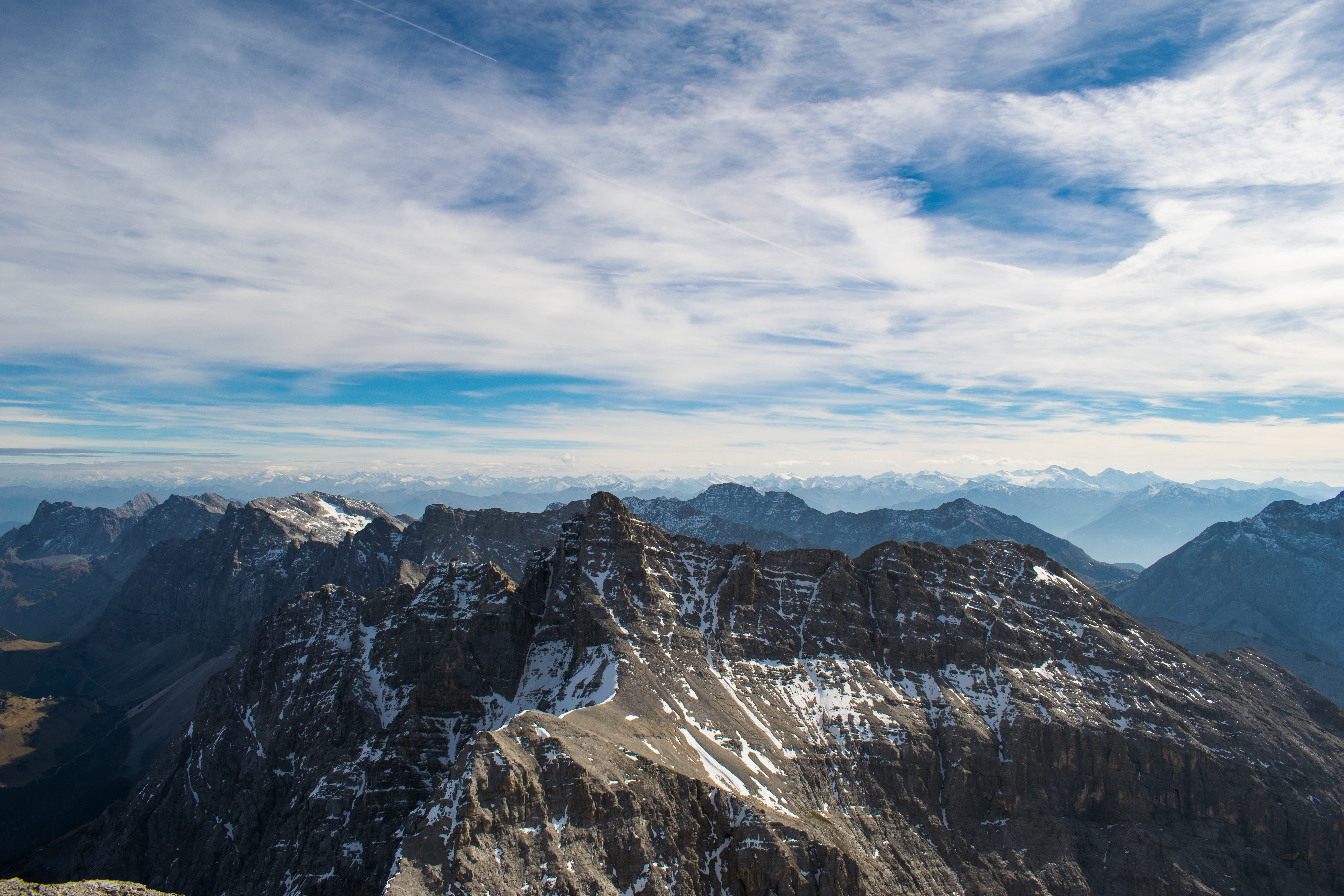 snowcapped mountain, tranquility, formation, alps, 5K, sky, outdoors, tranquil scene, mountain peak, no people, nature, cloud - sky, austria, idyllic, HD Wallpaper