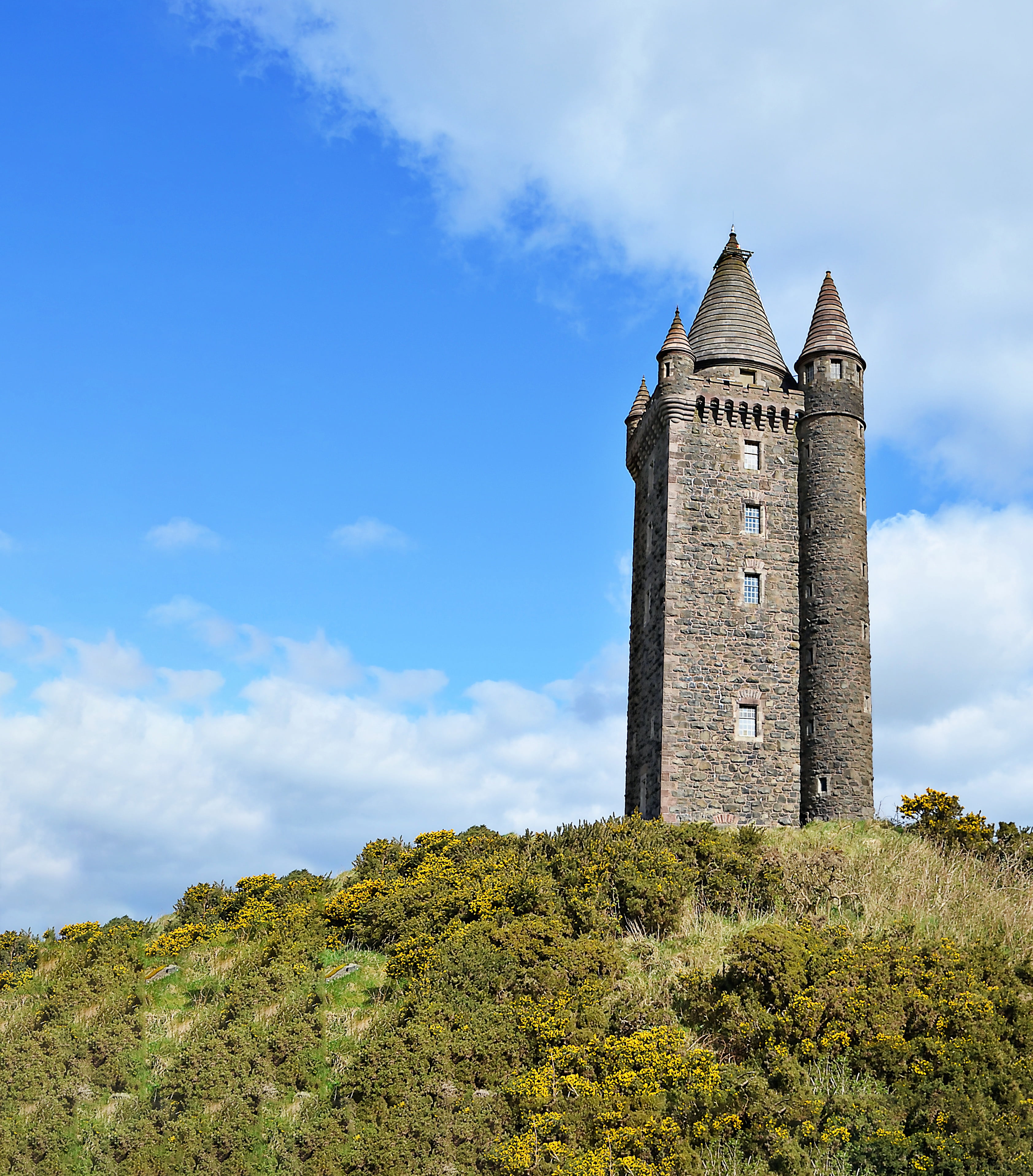 blue, nature, beauty in nature, outdoors, cloud - sky, down, built structure, landmark, scrabo, religion, 1857, daytime, place of worship, irish, day, building exterior, Phone HD Wallpaper