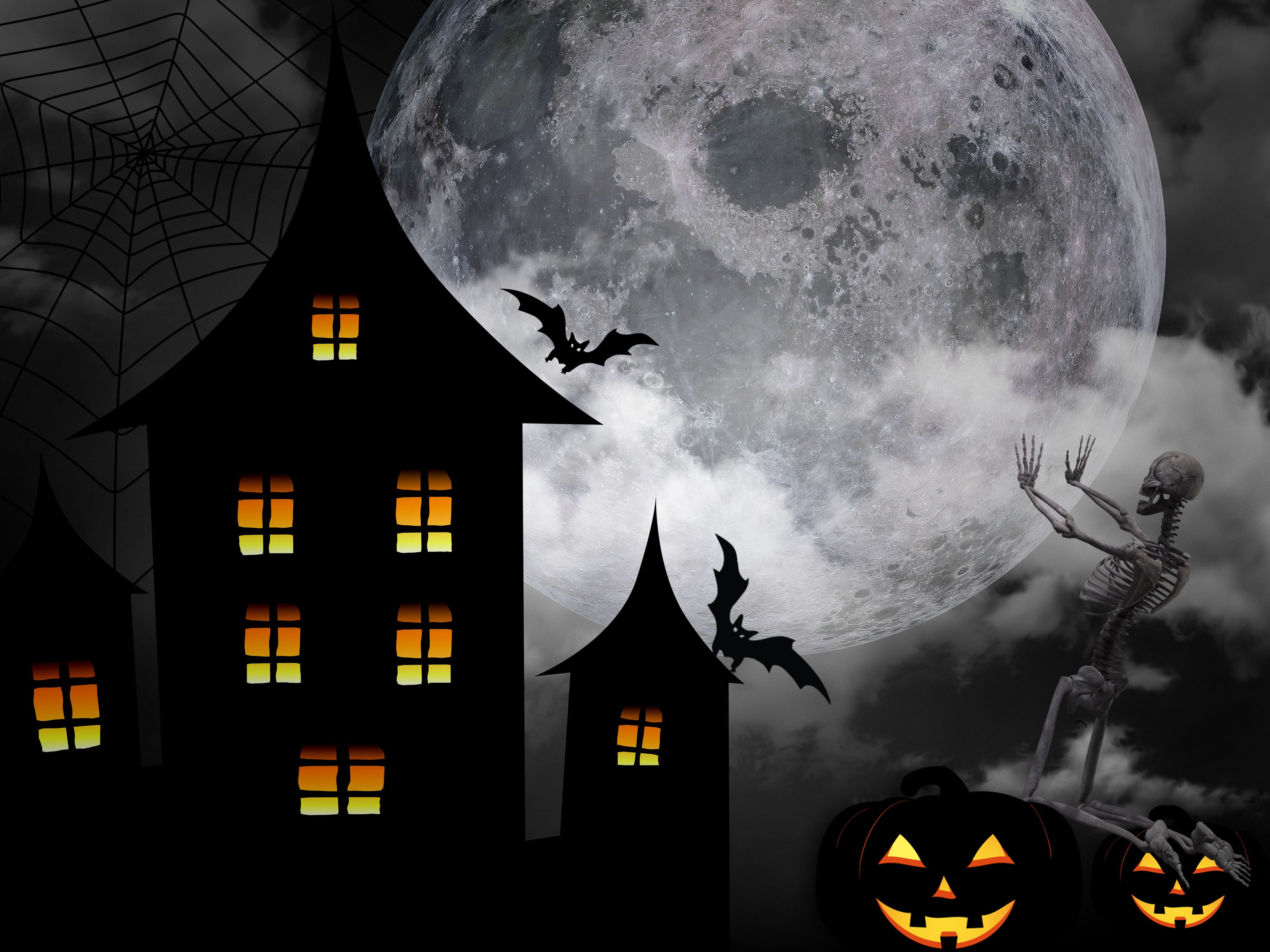 31 Oct, 4K, Halloween, night, house, HD Wallpaper