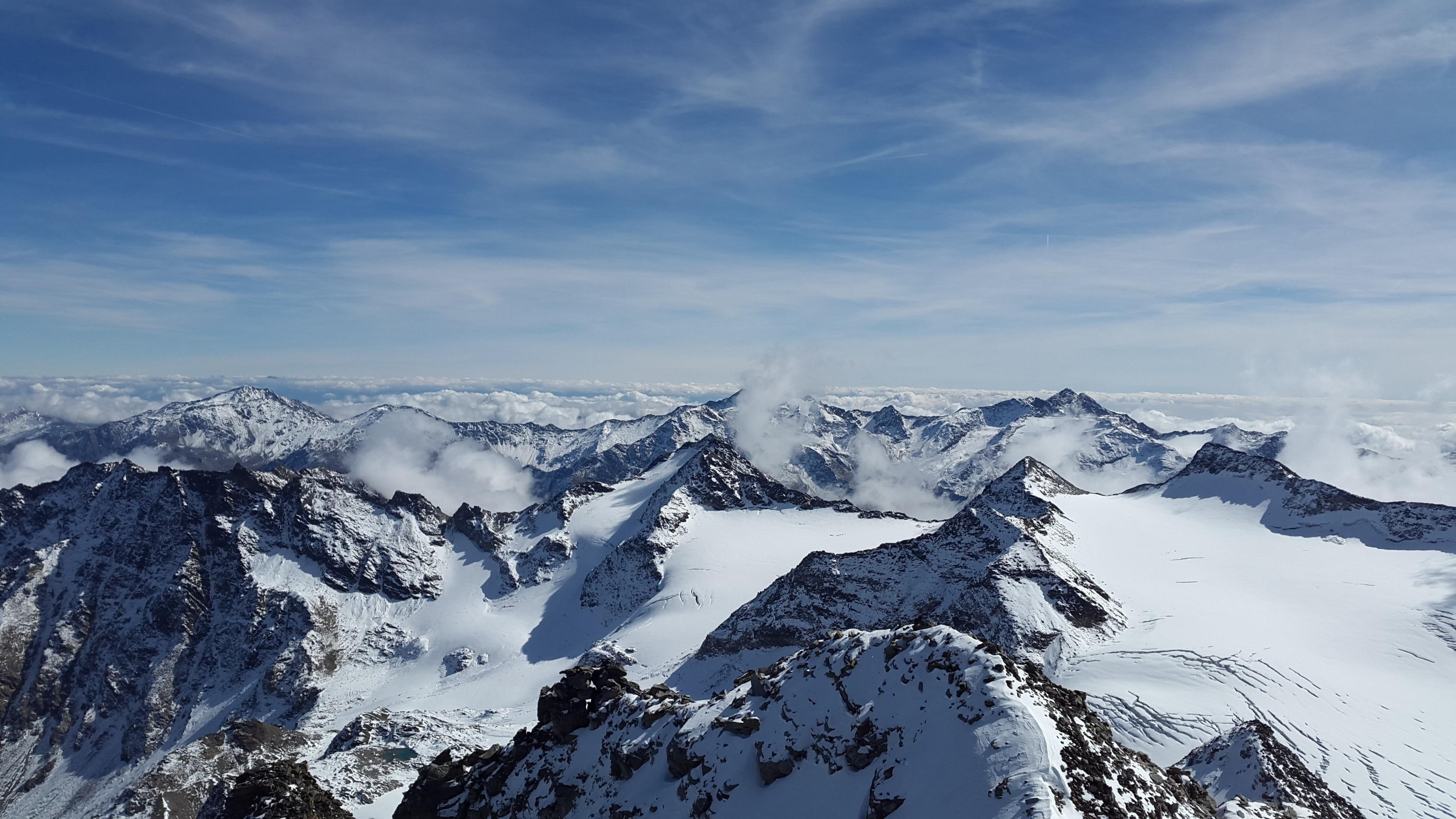 ridge, granada, mountains, 4K, snow, sierra nevada, winter, europe, spain, mountain range, HD Wallpaper