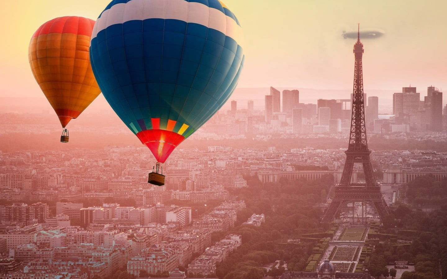 office building exterior, tourism, tower, flying, spire, sky, lamp, air vehicle, balloon, mid-air, nature, travel, mode of transportation, ballooning festival, HD Wallpaper