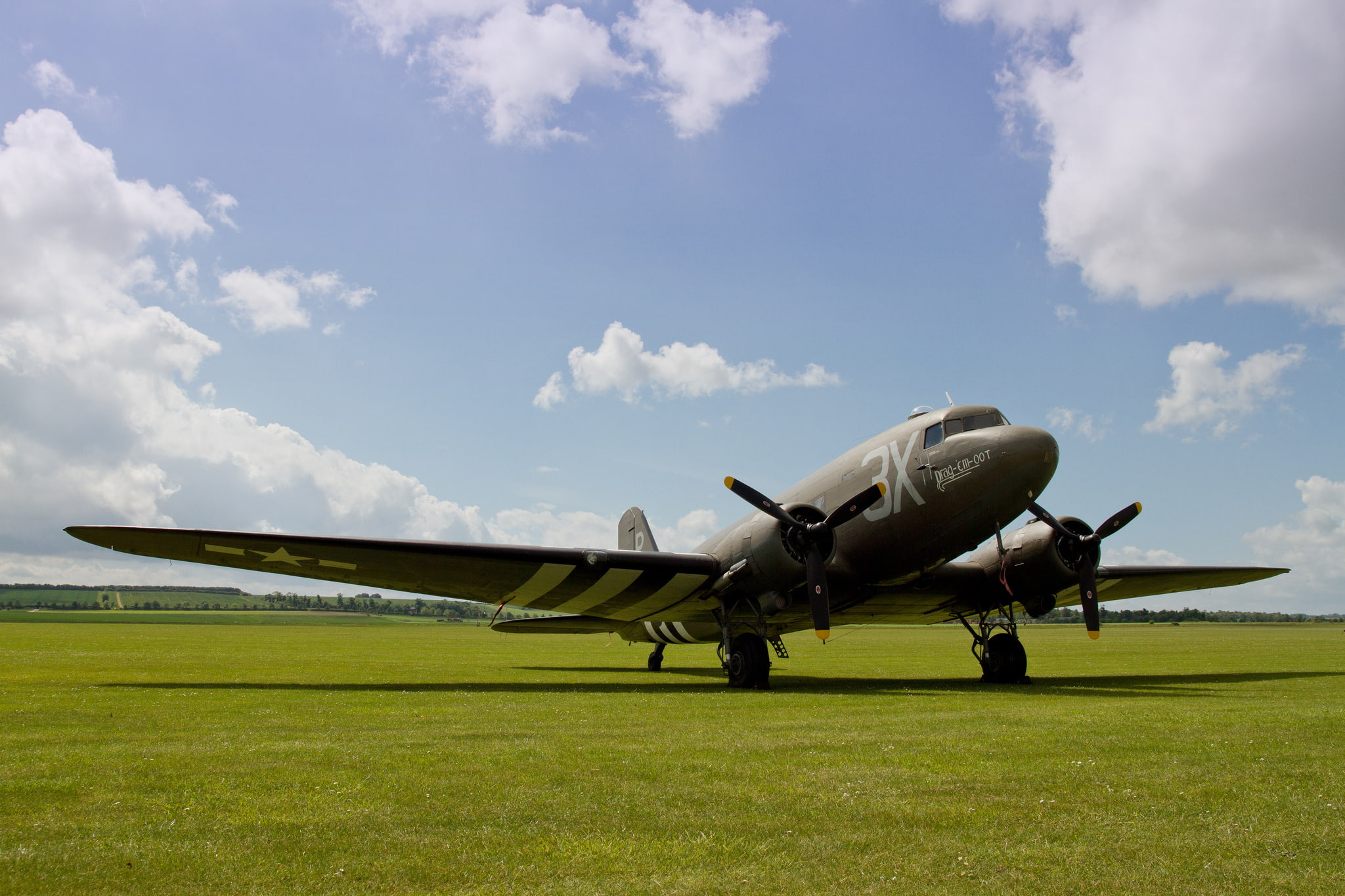 the plane, C-47, Douglas, 1080P, military transport, HD Wallpaper