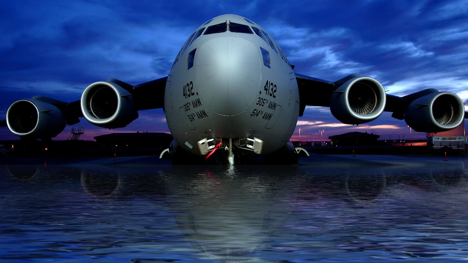 1080i, 1080P, mcdonnell douglas, globemaster, c-17, c, transport, aircraft planes, 1080p, storm, 1920 x 1080, HD Wallpaper