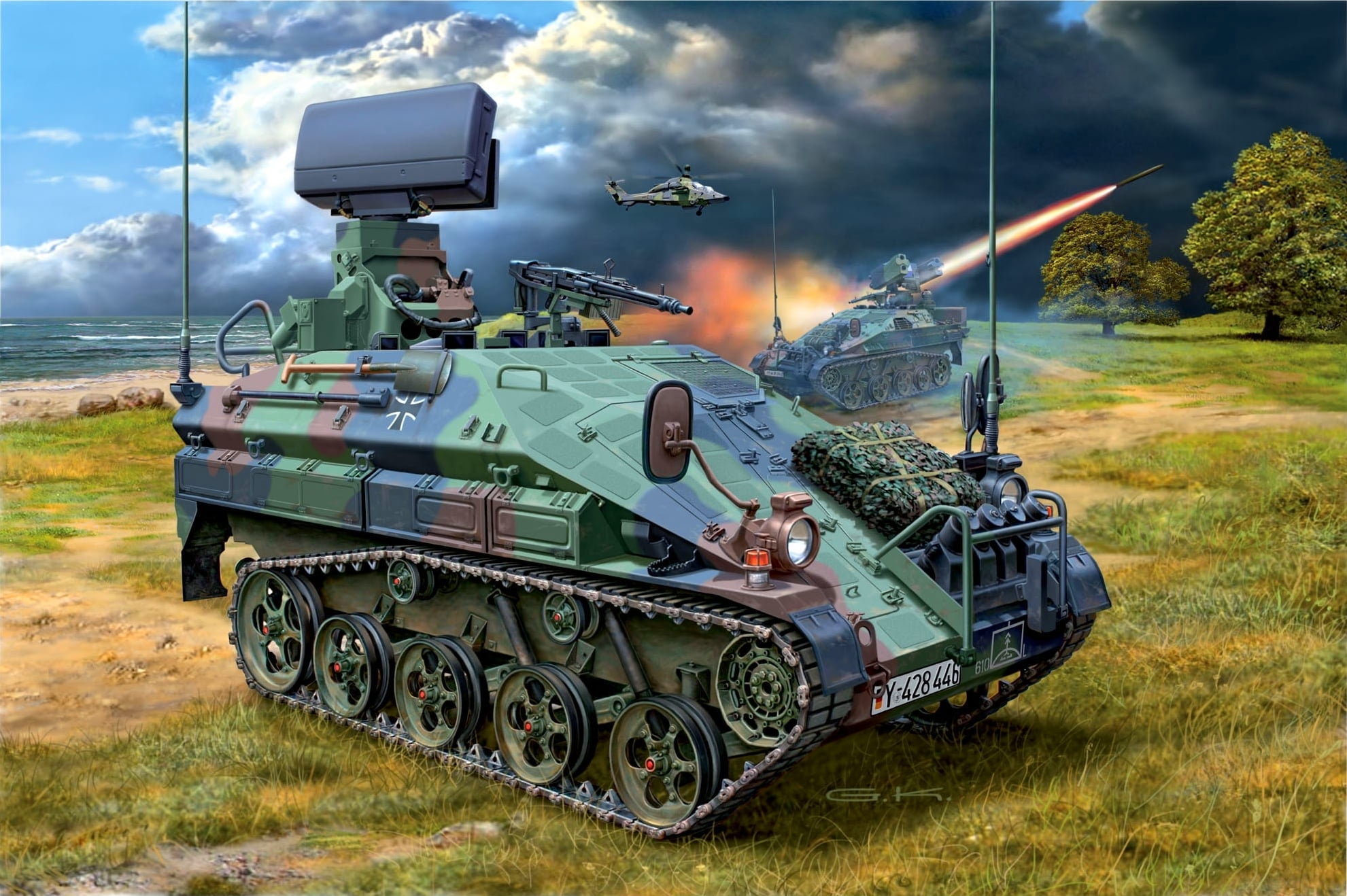 1080P, mode of transportation, airborne combat vehicle, green, war, illustration, weapon, day, sky, government, aggression, land, technology, fighting, HD Wallpaper