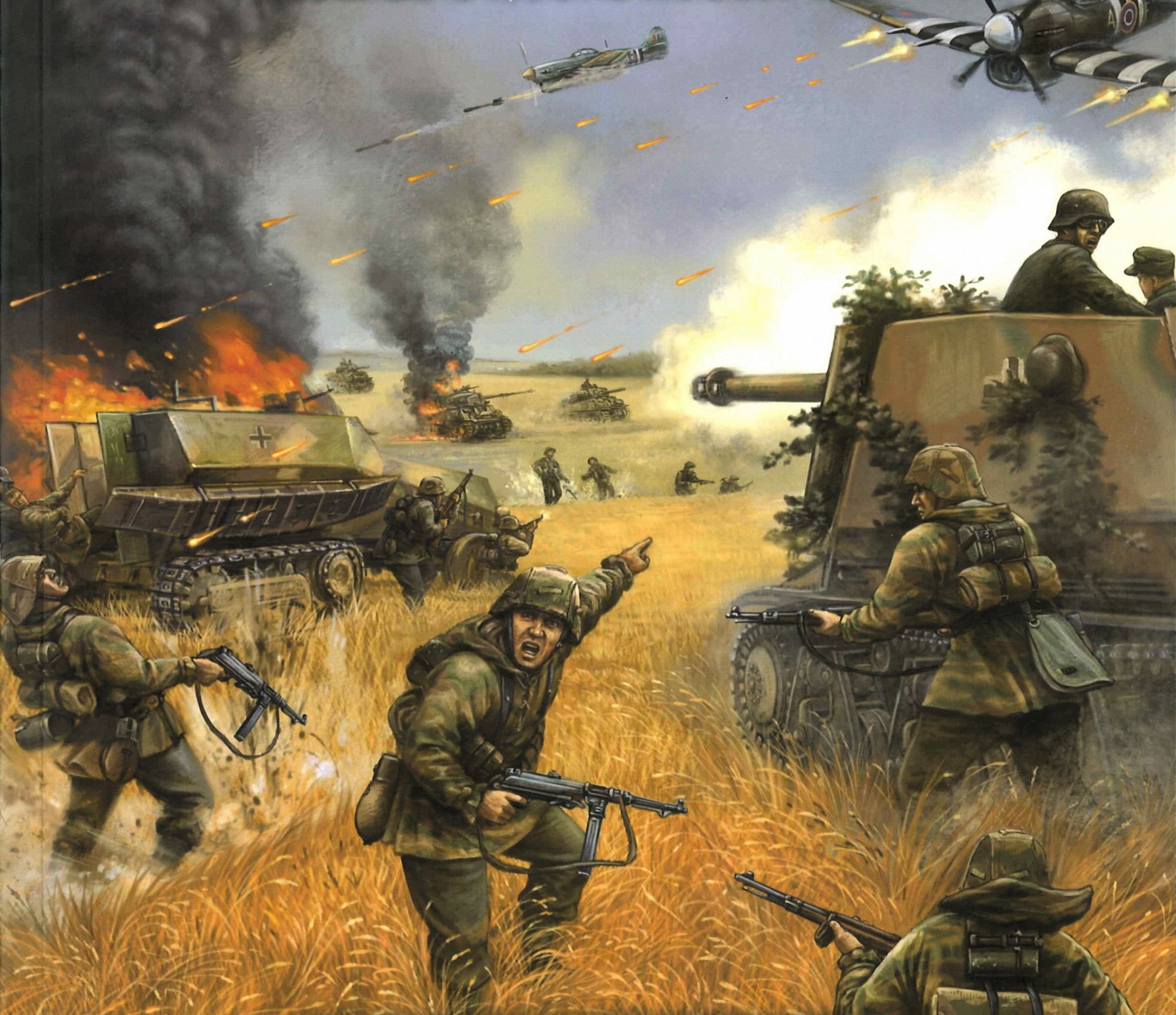 army, armed forces, flame, fire, weapon, smoke - physical structure, adult, aircraft, digital, uniform, figure., War, burning, day, men, battle, HD Wallpaper
