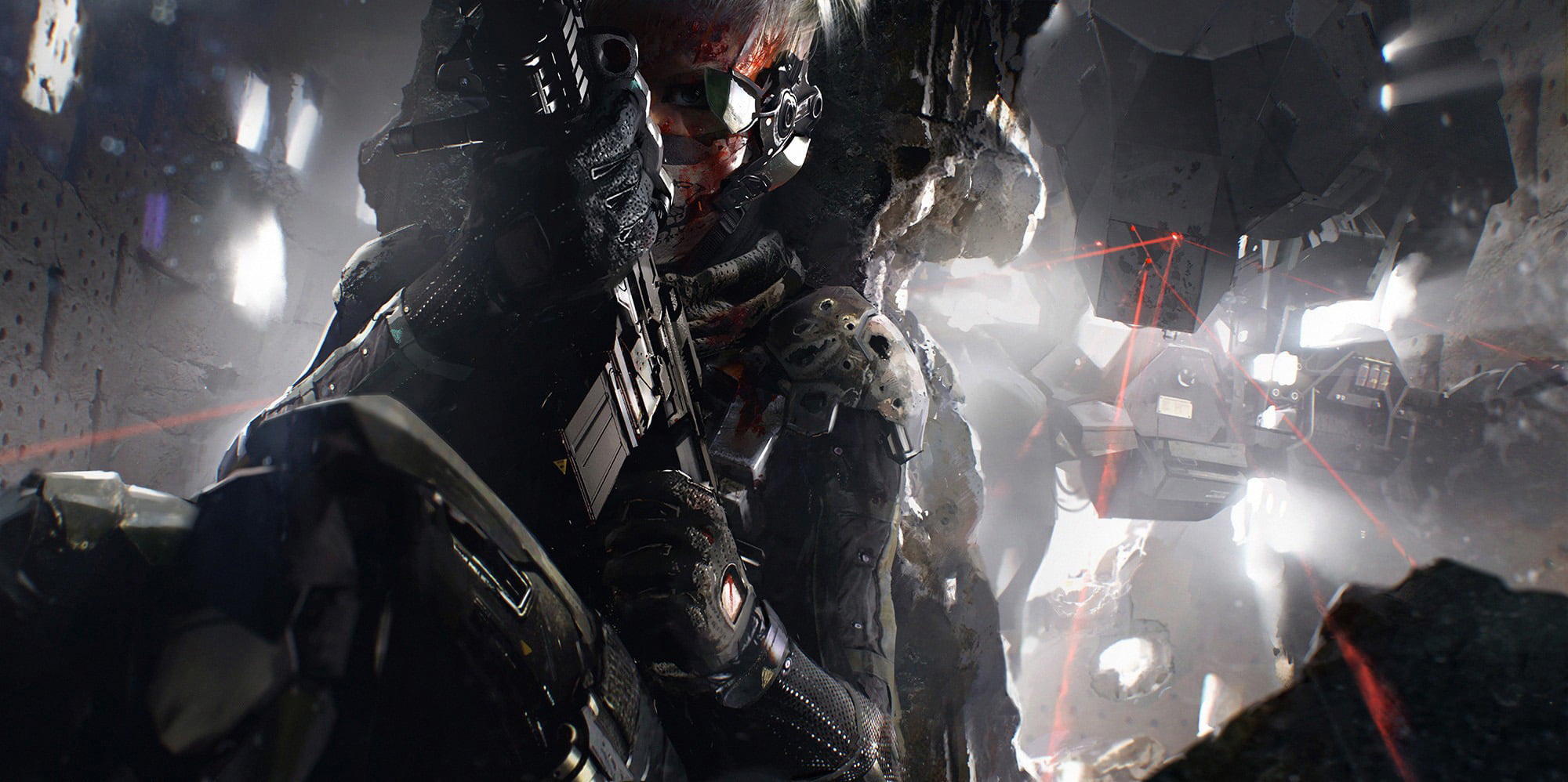 science fiction, military, Terminator, people, backgrounds, mech, CGI, machine gun, chaos, lens flare, law, laser, protection, war, 1080P, day, outdoors, HD Wallpaper
