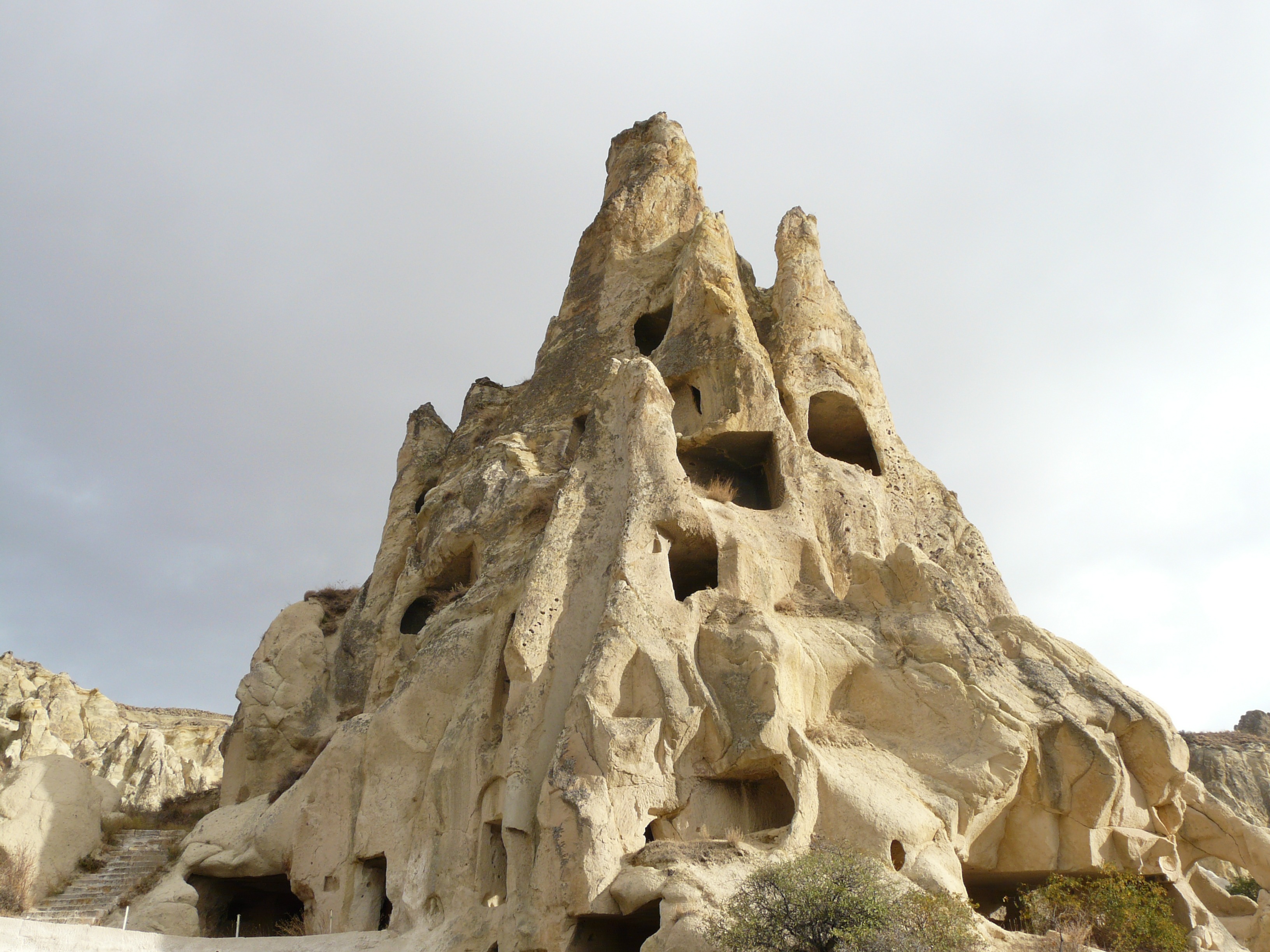 christianity, eroded, land, beauty in nature, former klosteranlage, tranquility, tranquil scene, mountain, low angle view, geology, volcanic rocks, cappadocia, HD Wallpaper