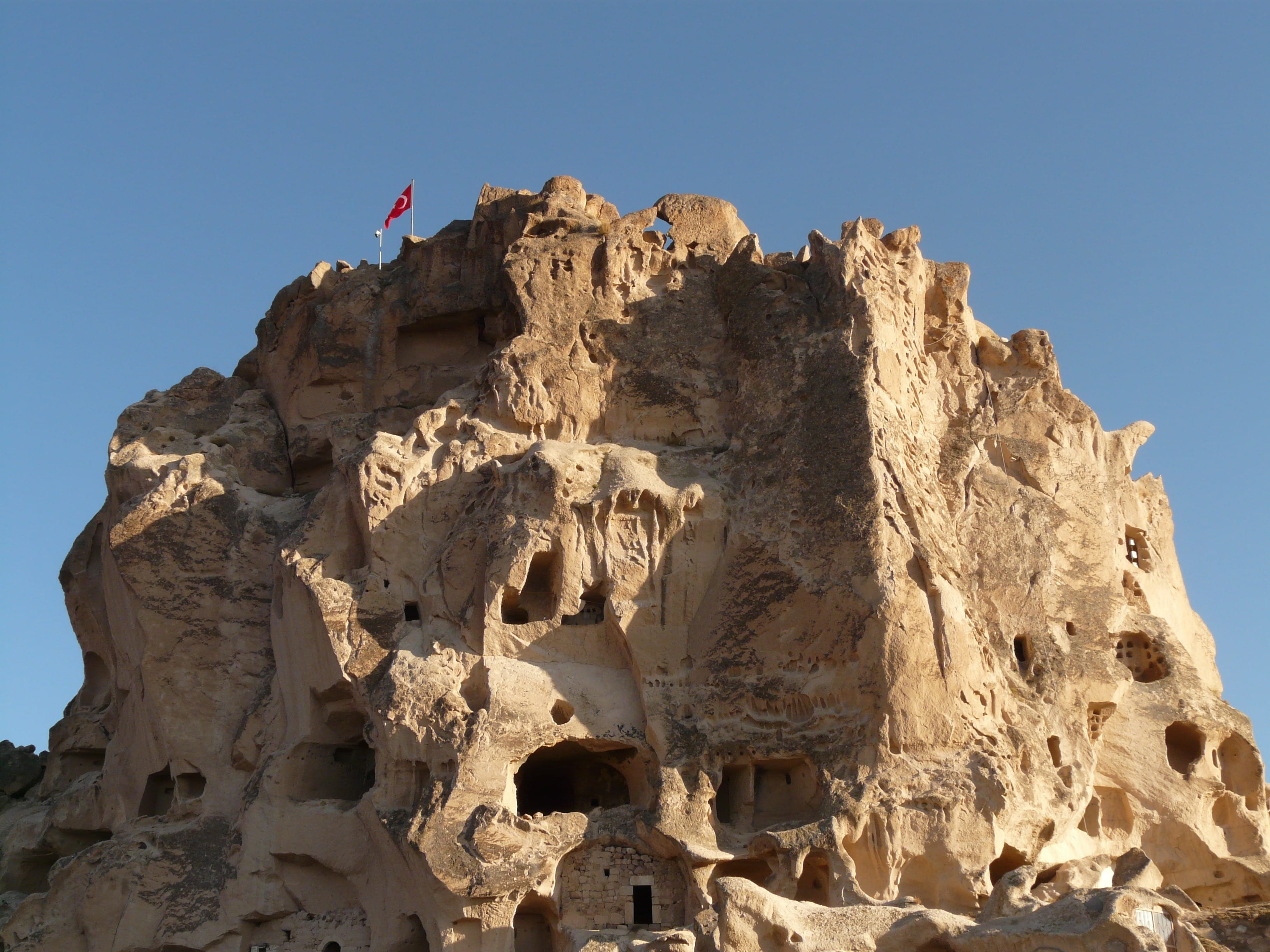 rock, land, low angle view, no people, nevşehir, built structure, day, sky, outdoors, rock - object, ancient civilization, castle rock, tuff stone dwellings, HD Wallpaper