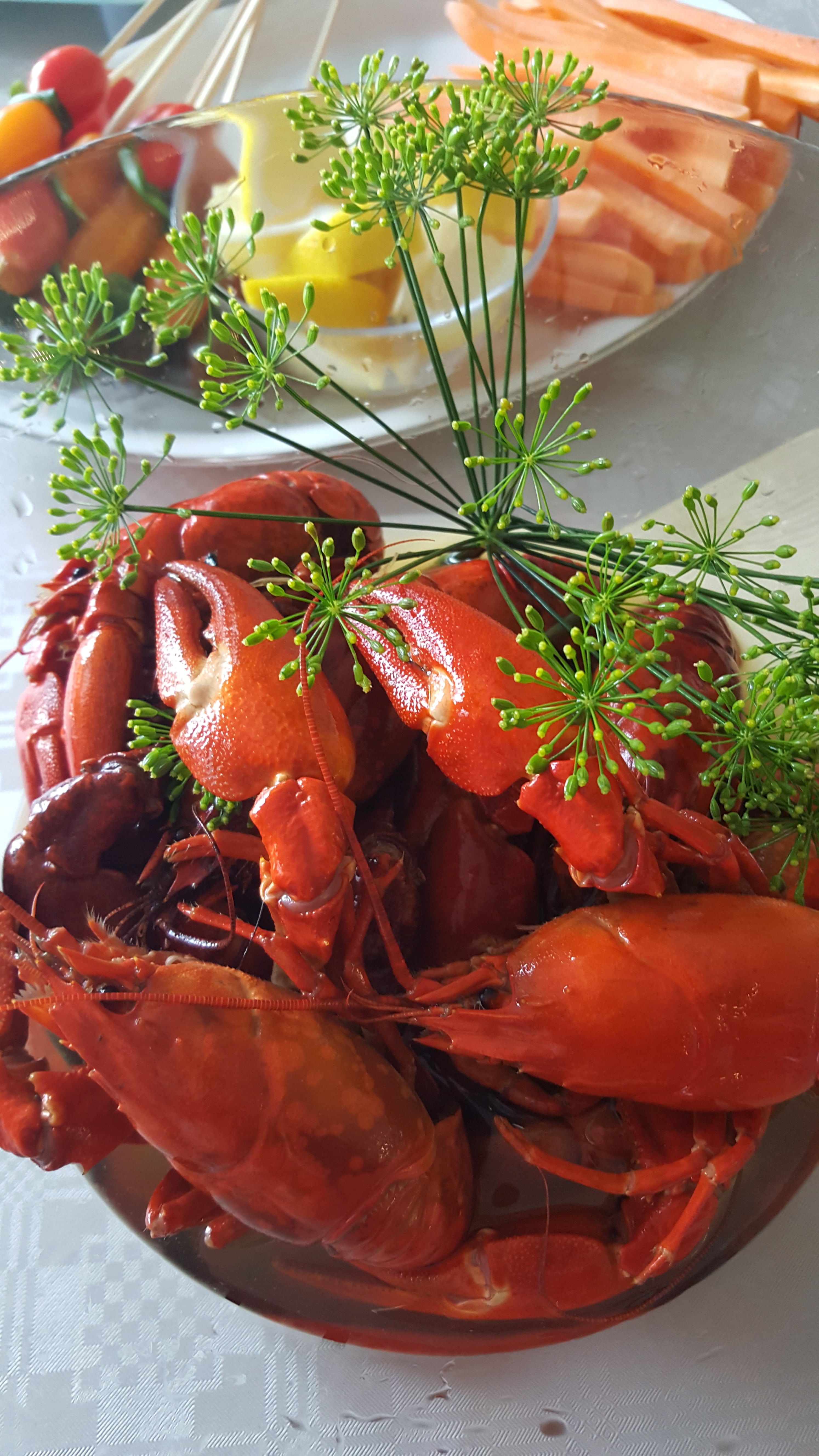 lobster, healthy eating, seafood, indoors, high angle view, 5K, food and drink, herb, table, still life, plate, food, fruit, vegetable, focus on foreground, Phone HD Wallpaper