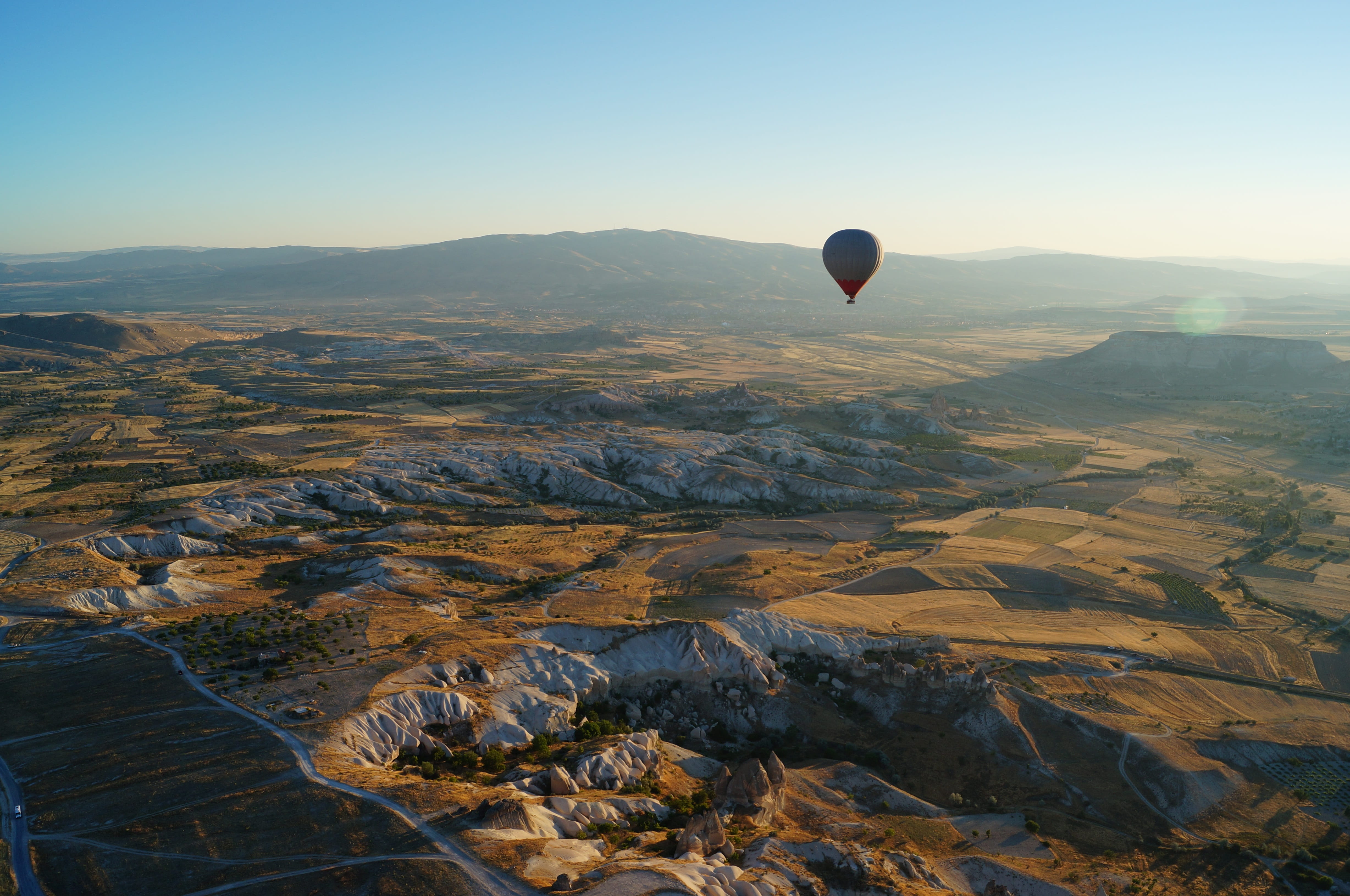 göreme will, hot air balloon, turkey, tranquility, scenics - nature, rock - object, transportation, mid-air, cappadocia, beauty in nature, mountain, no people, HD Wallpaper
