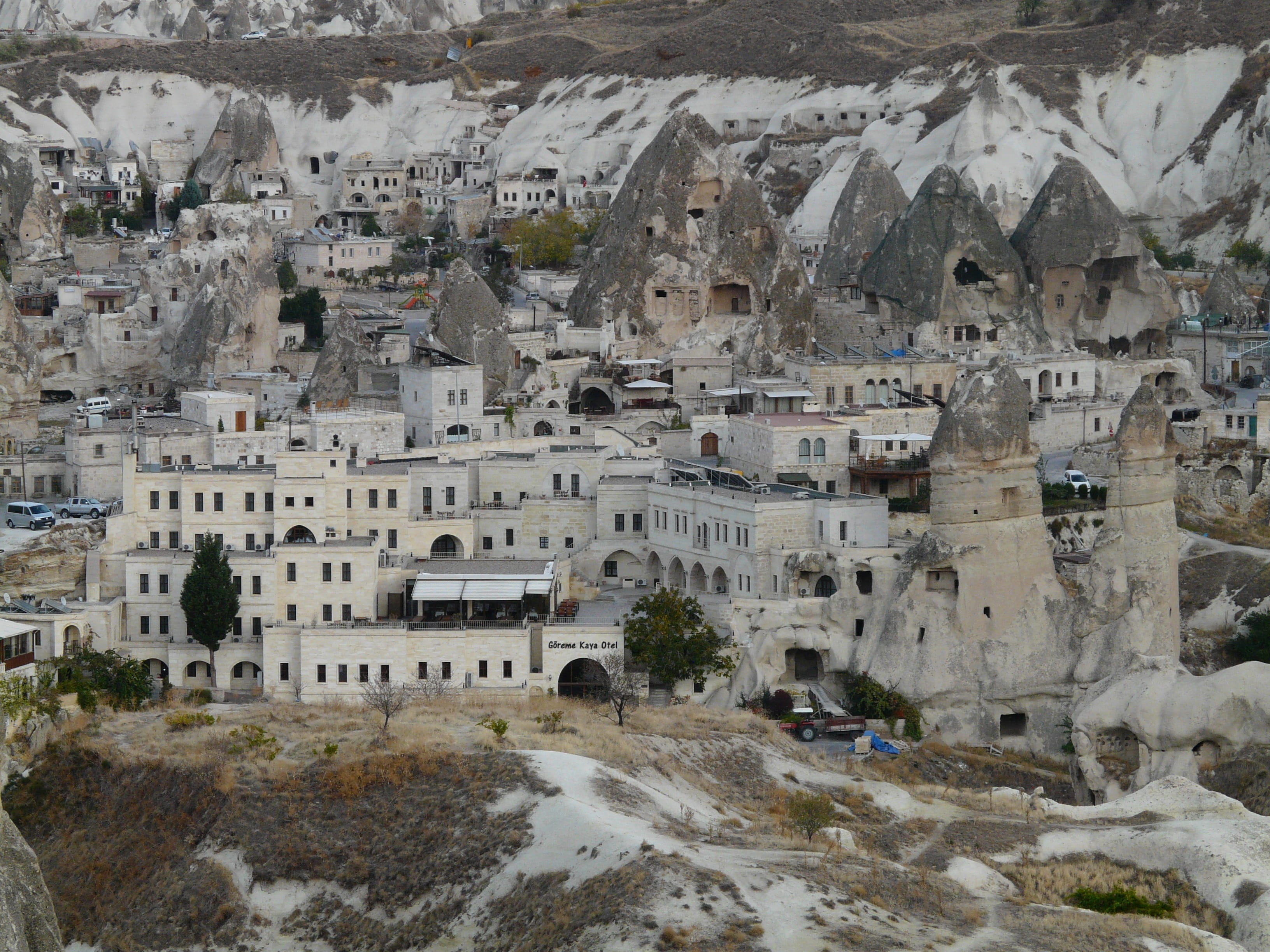 mountain, cliff, outdoors, house, day, cave, City, history, residential district, building, turkey, Tufa, Turkey, the past, architecture, no people, Cappadocia, HD Wallpaper