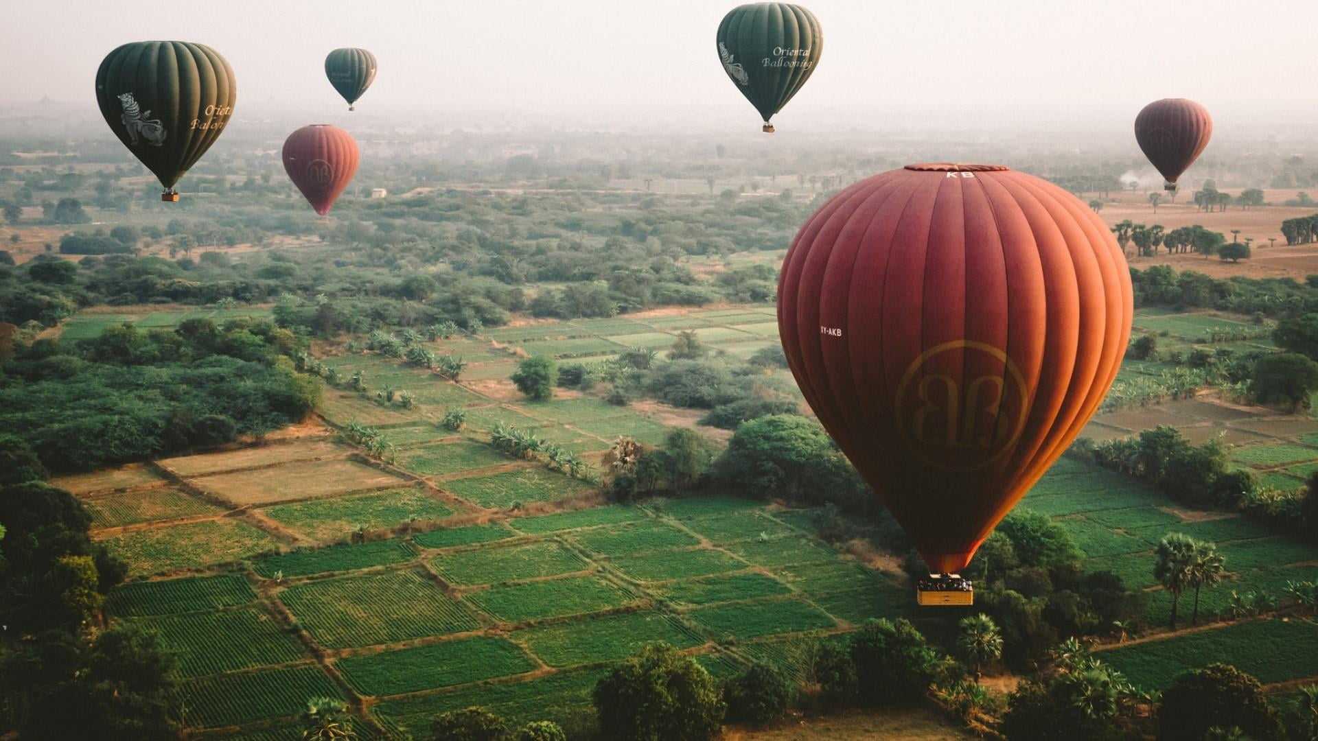 non-urban scene, baloons, travel destinations, environment, day, outdoors, balloon, transportation, scenics - nature, nature, mid-air, no people, tranquil scene, HD Wallpaper