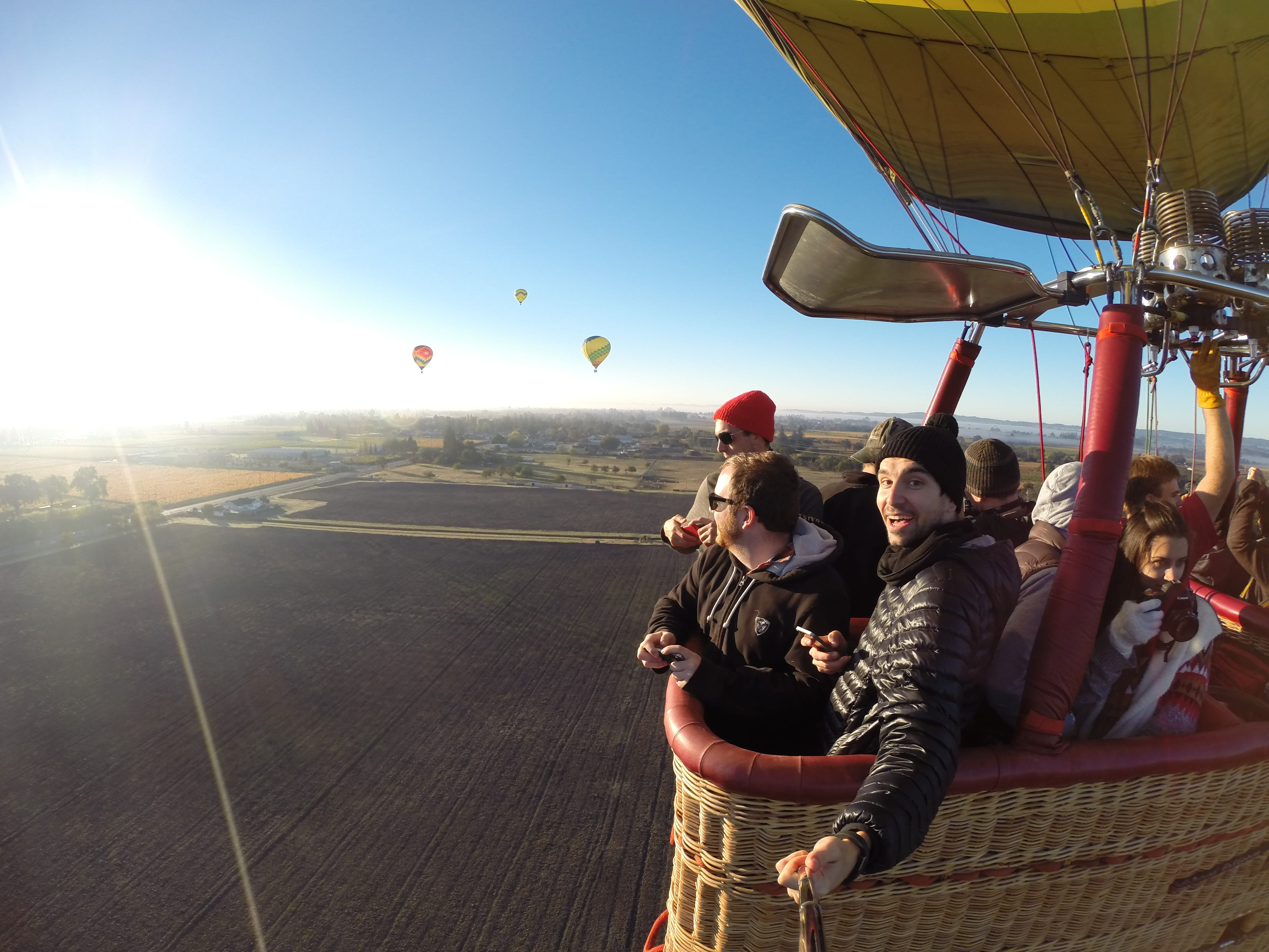 young women, togetherness, lens flare, freedom, outdoors, group of people, transportation, environment, hot air balooning, united states, day, young men, HD Wallpaper