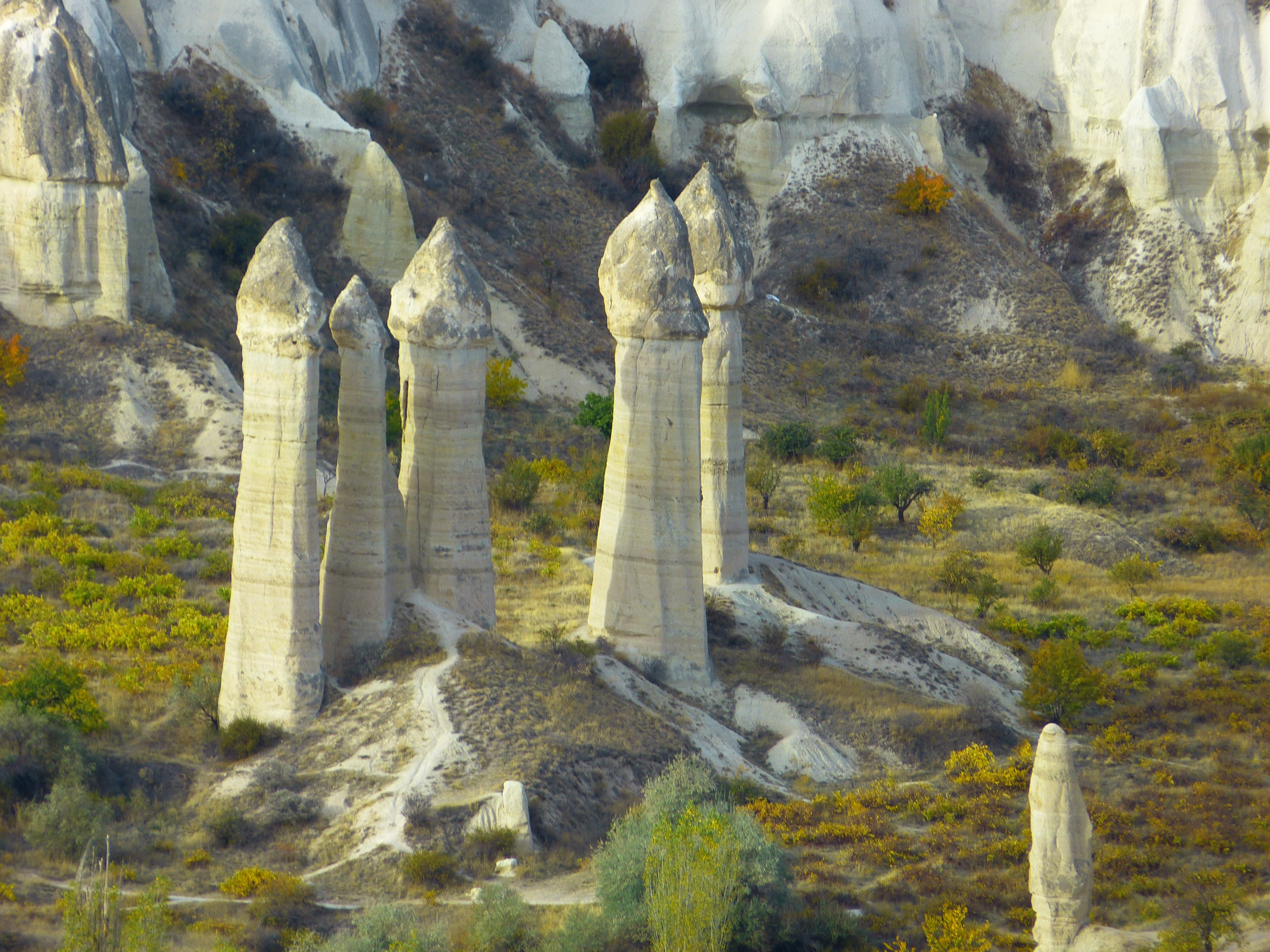 day, no people, architectural column, landscape, fairy chimneys, architecture, fairy towers, built structure, solid, rock formation, 4K, ancient civilization, HD Wallpaper