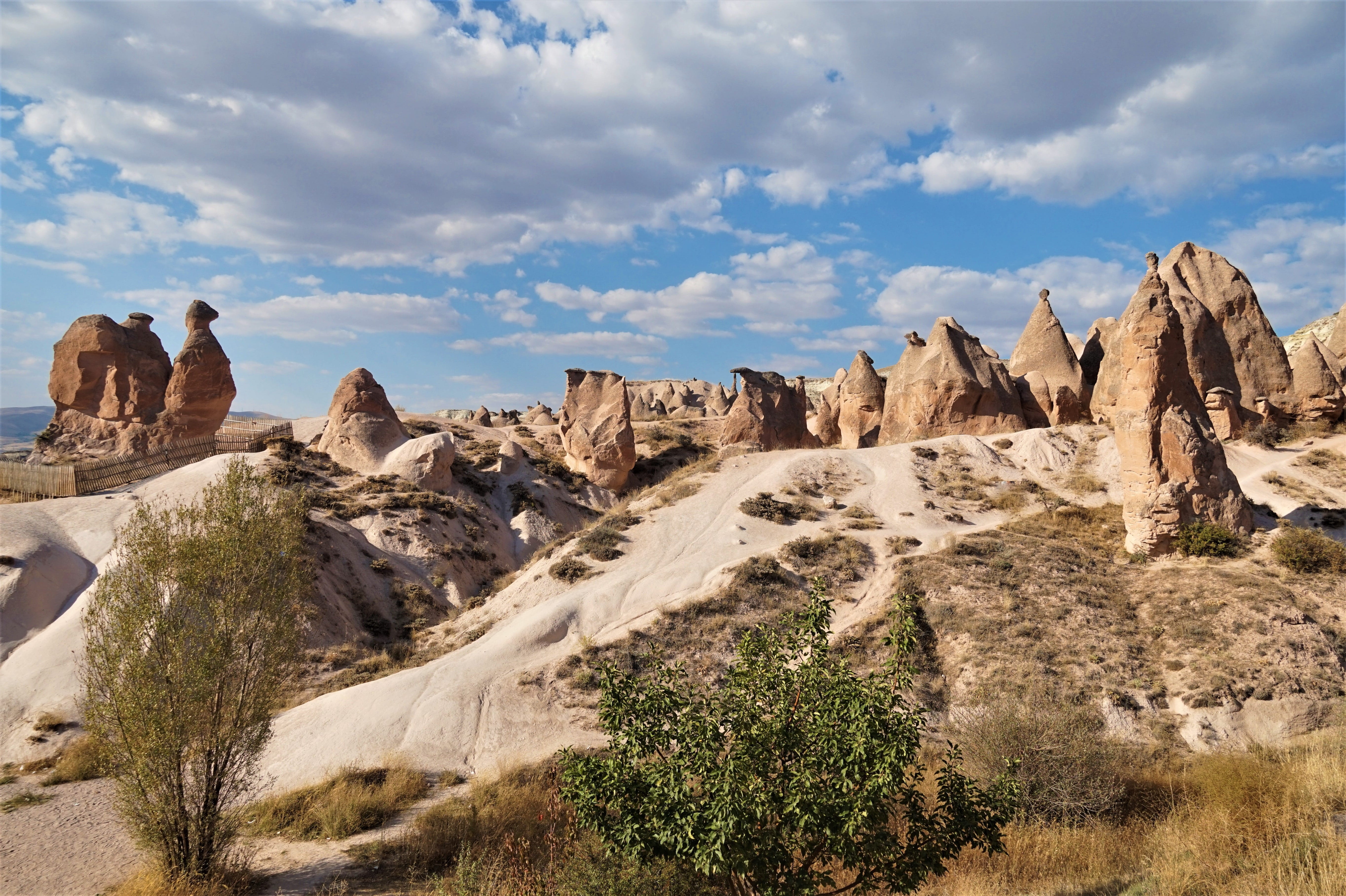 cappadocia, arid climate, landscape, nature, physical geography, cloud - sky, rock - object, non-urban scene, tufa, travel destinations, climate, scenics - nature, HD Wallpaper