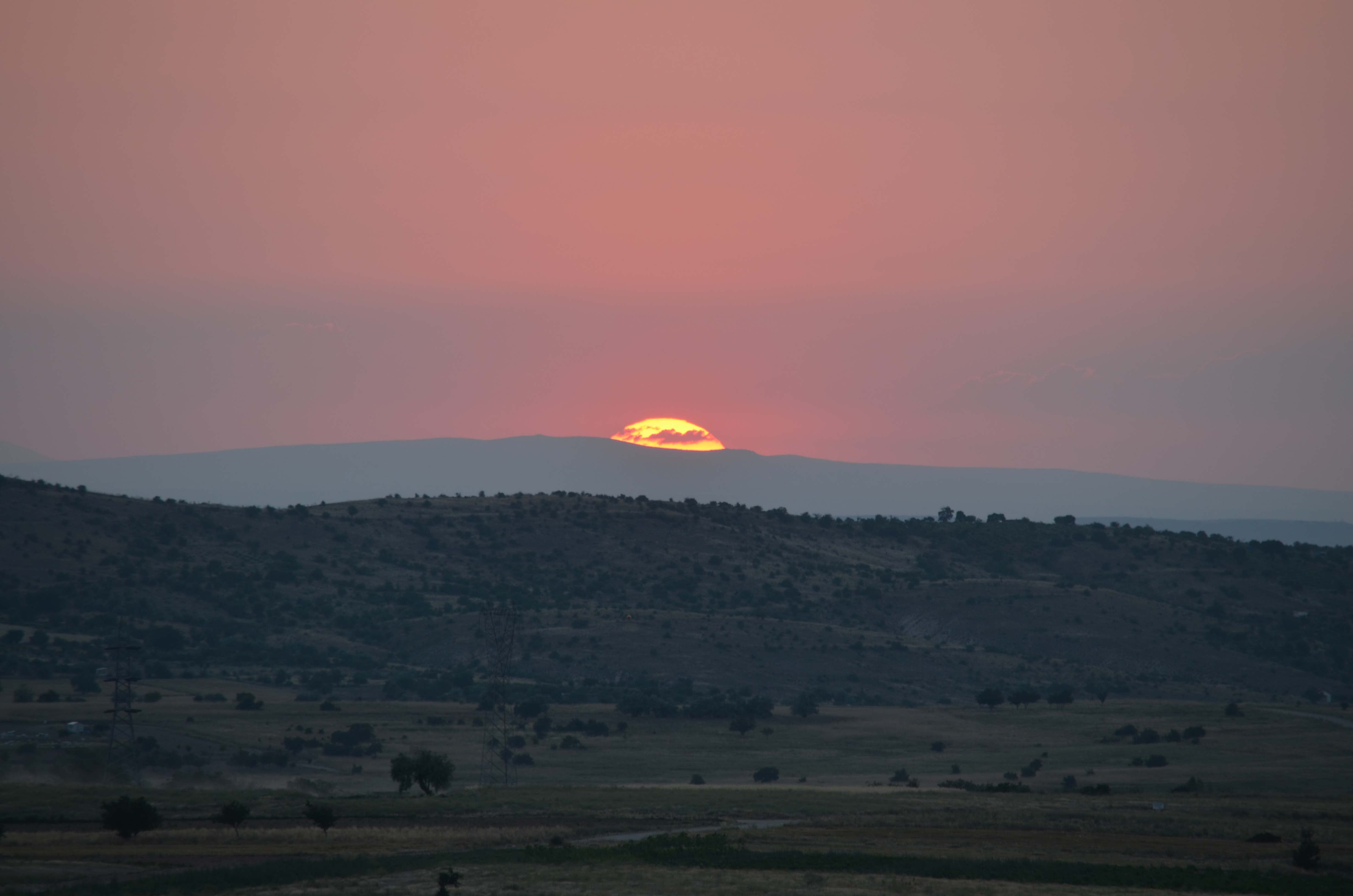 landscape, uchisar, sunset, sky, beauty in nature, tree, tranquil scene, plant, 4K, orange color, non-urban scene, idyllic, cappadocia, no people, tranquility, HD Wallpaper