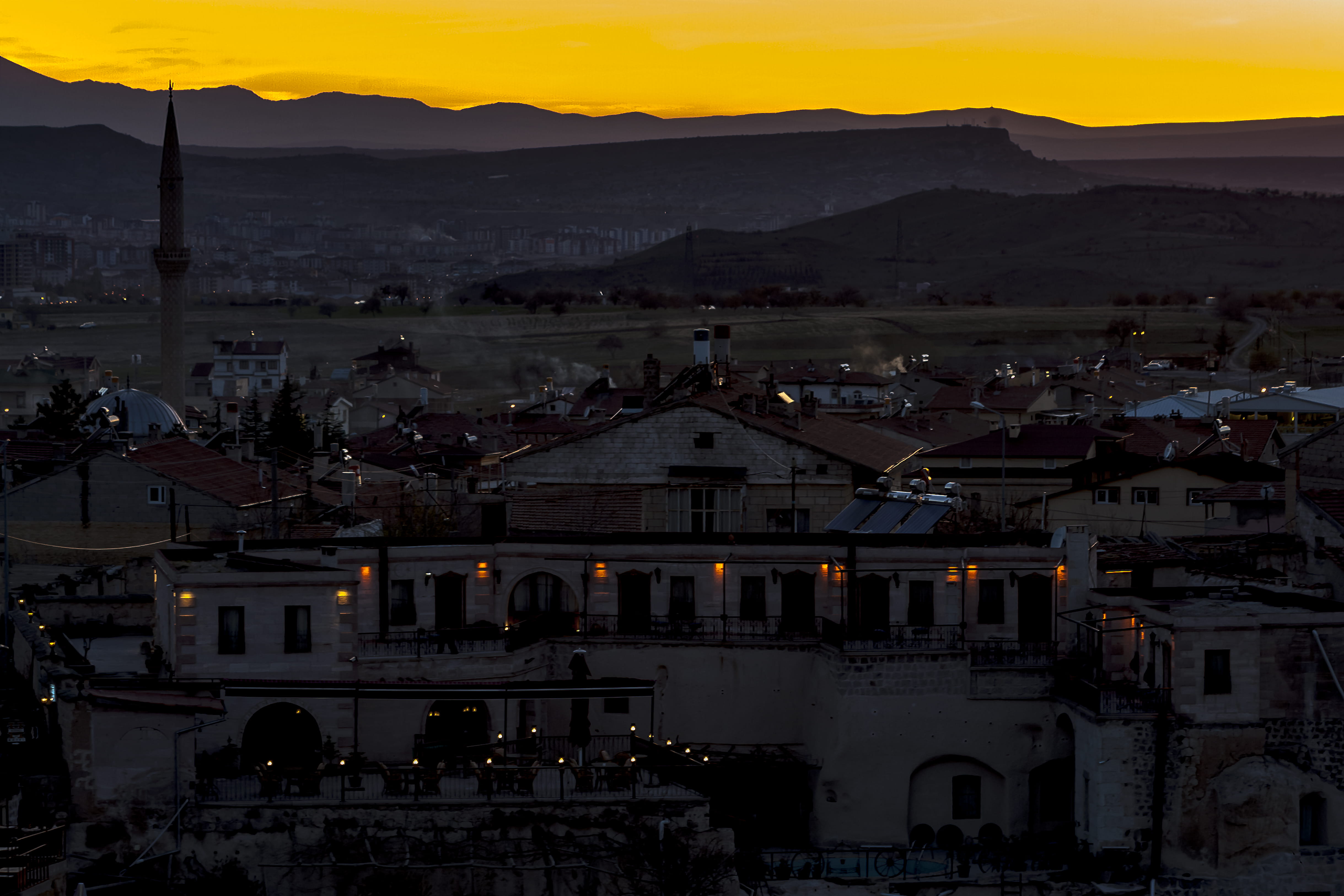 Hulki Okan Tabak, Cappadocia, residential district, Nevsehir, Architecture, dusk, building, hulkiokantabak, place of worship, Evening, community, Sunset, HD Wallpaper