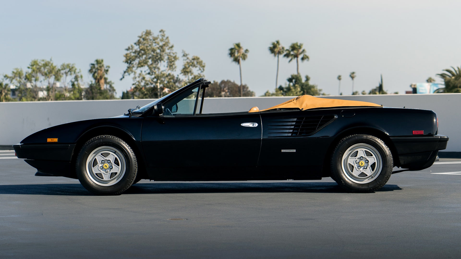 Car, Sport Car, Convertible, 1080P, Old Car, Ferrari Mondial, Grand Tourer, Ferrari, Black Car, HD Wallpaper
