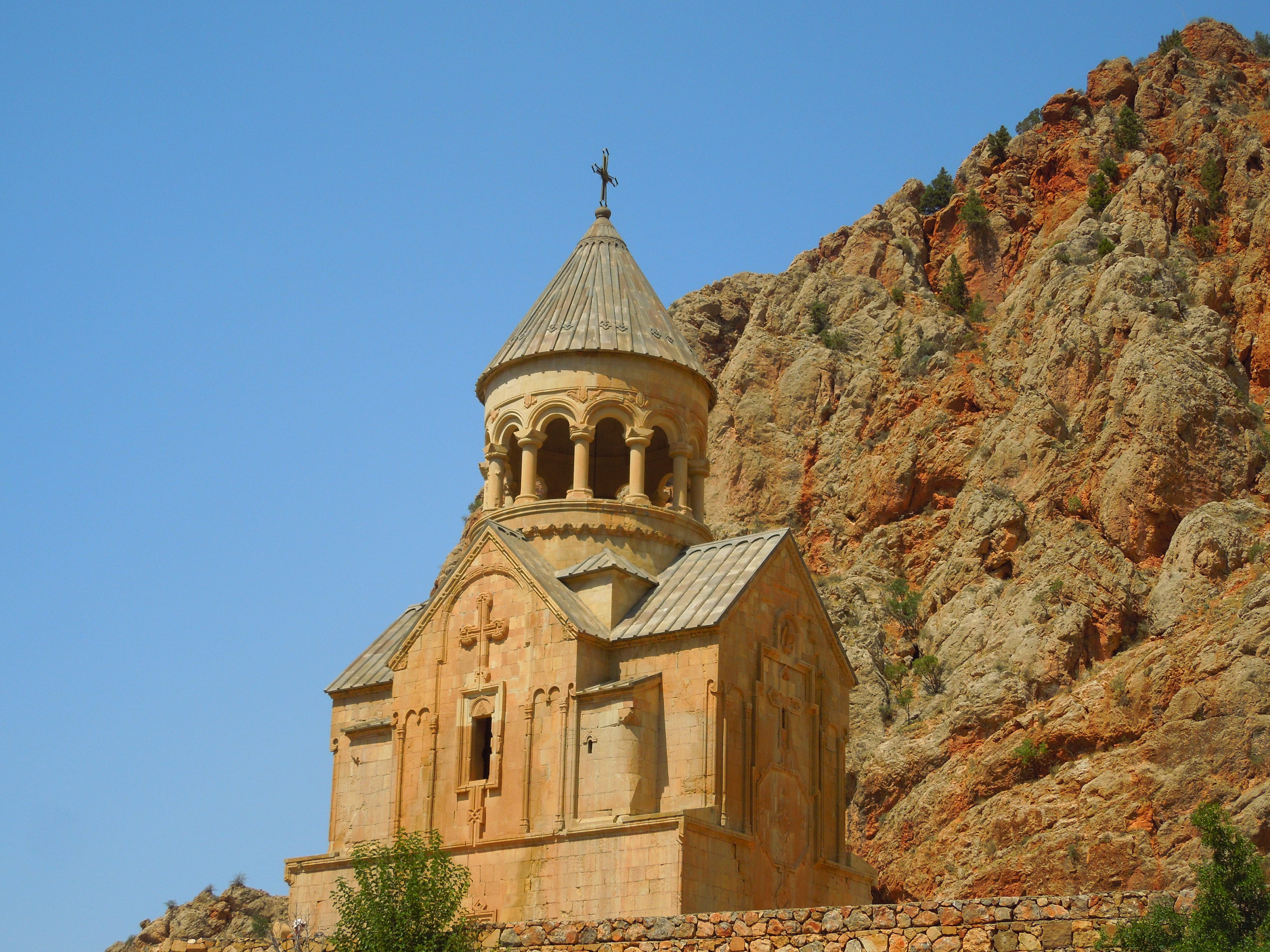 blue, history, day, spire, the monastery of noravank, built structure, no people, armenian impressions, low angle view, caucasus, nature, armenia, architecture, HD Wallpaper