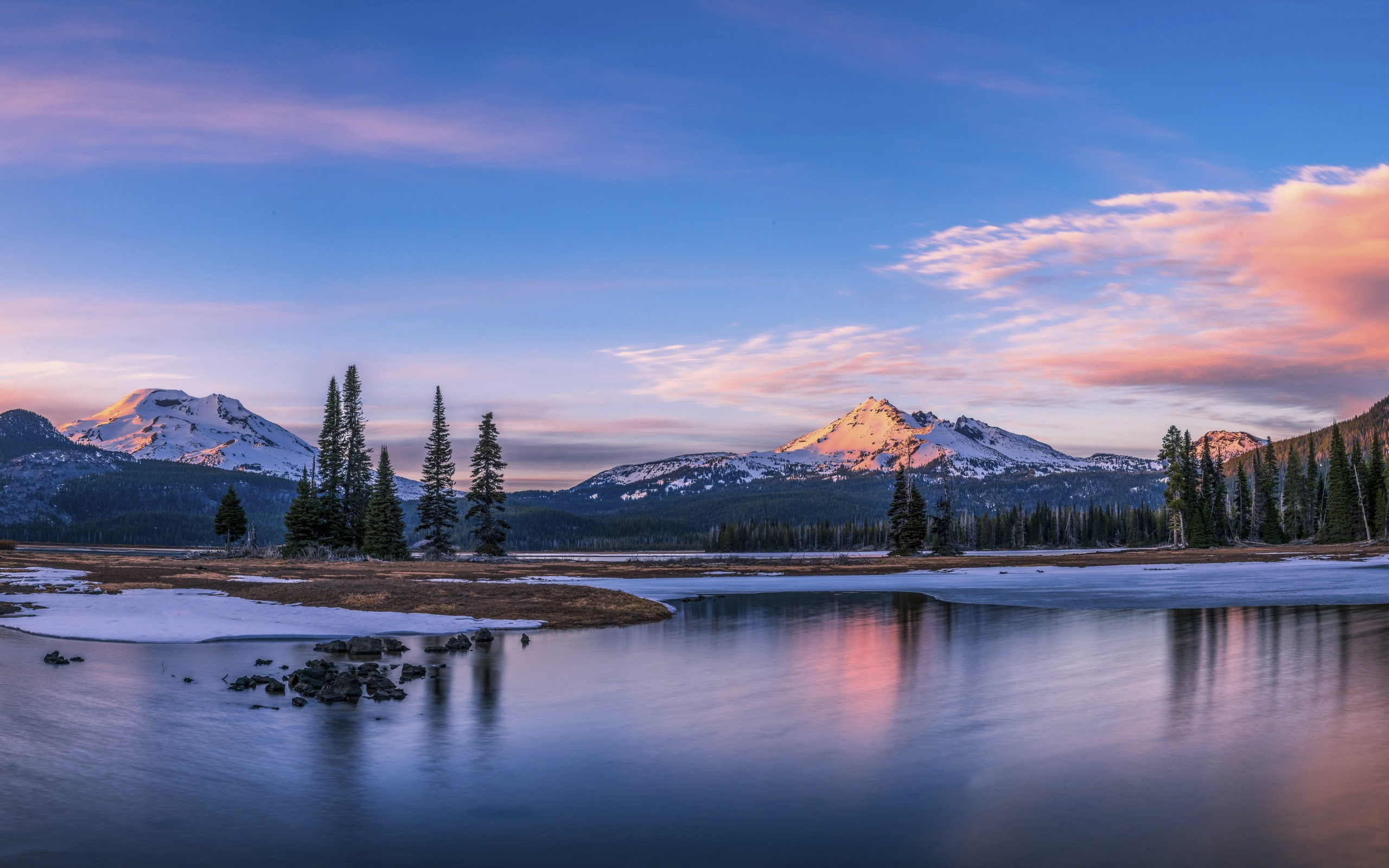 sky, w, idyllic, mountains, formation, cold temperature, water, mountain range, sparks, waterfront, 2K, reflection, cloud - sky, no people, mountain, scenics - nature, HD Wallpaper