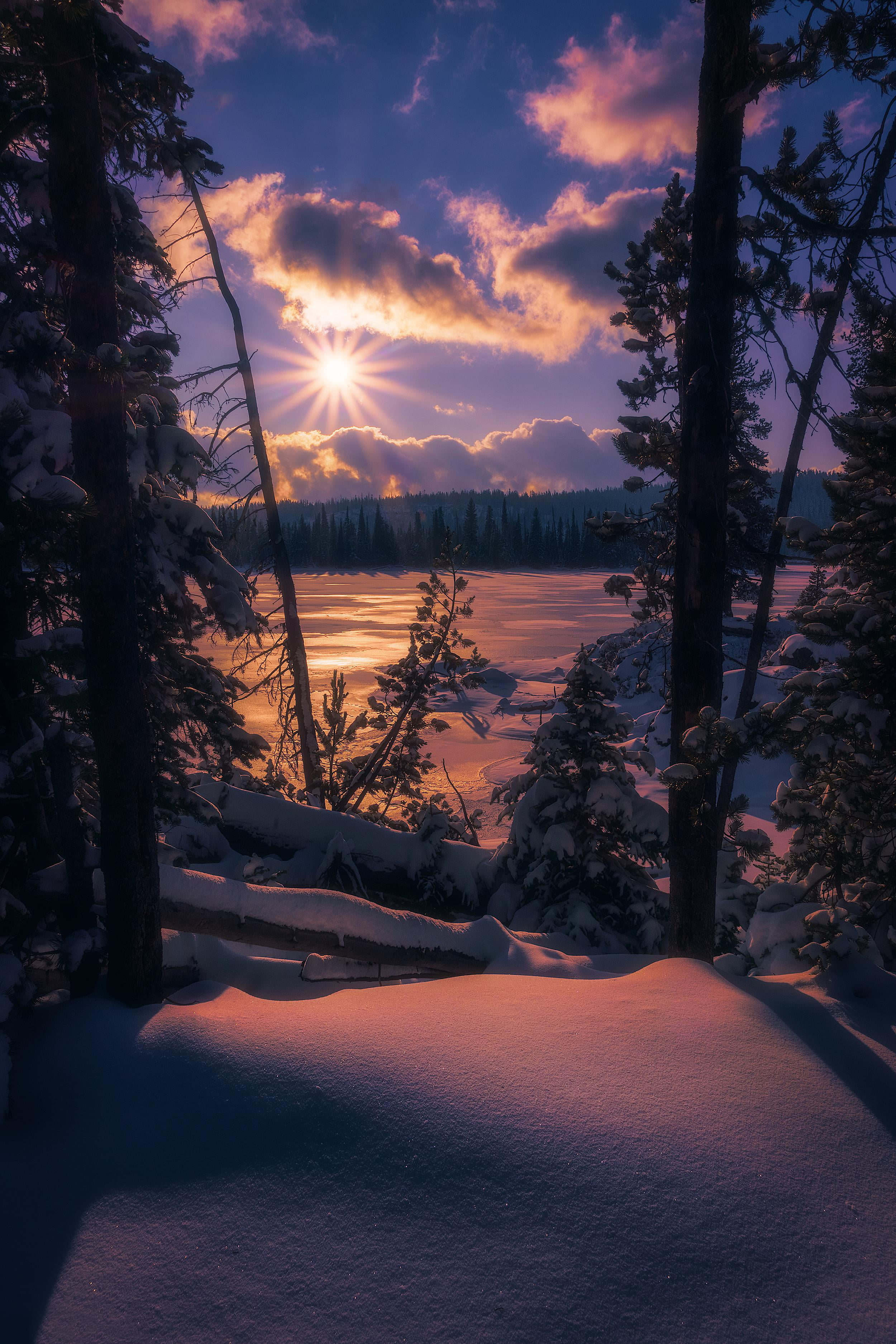 Oregon, Sparks Lake, Oregon, snow, nature, 2K, Phone HD Wallpaper