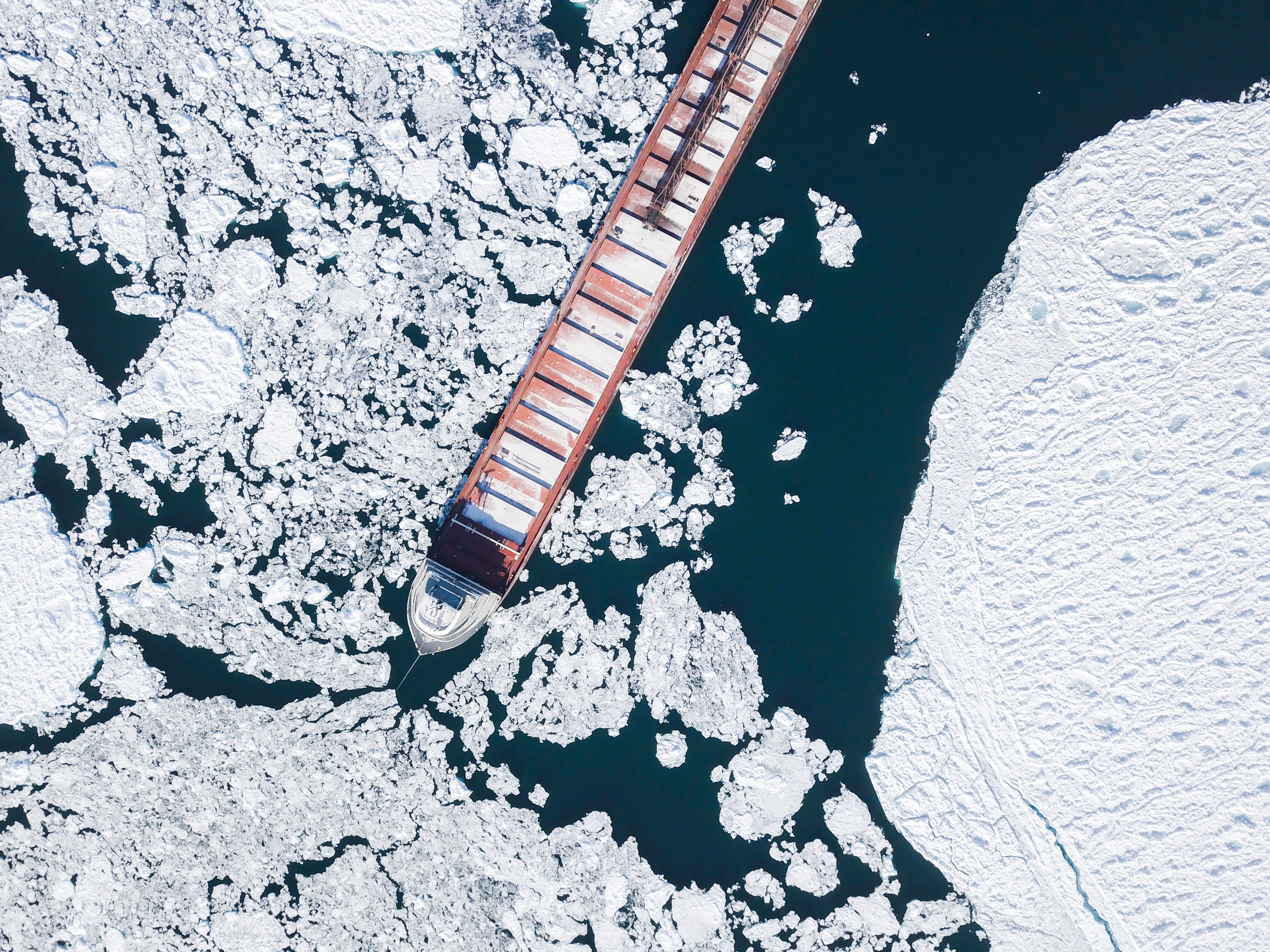 nature, water, boat, 4K, cold temperature, boat in water, iceberg, michigan, cargo, snow, rock - object, winter, container, outdoors, usa, shipping container, HD Wallpaper