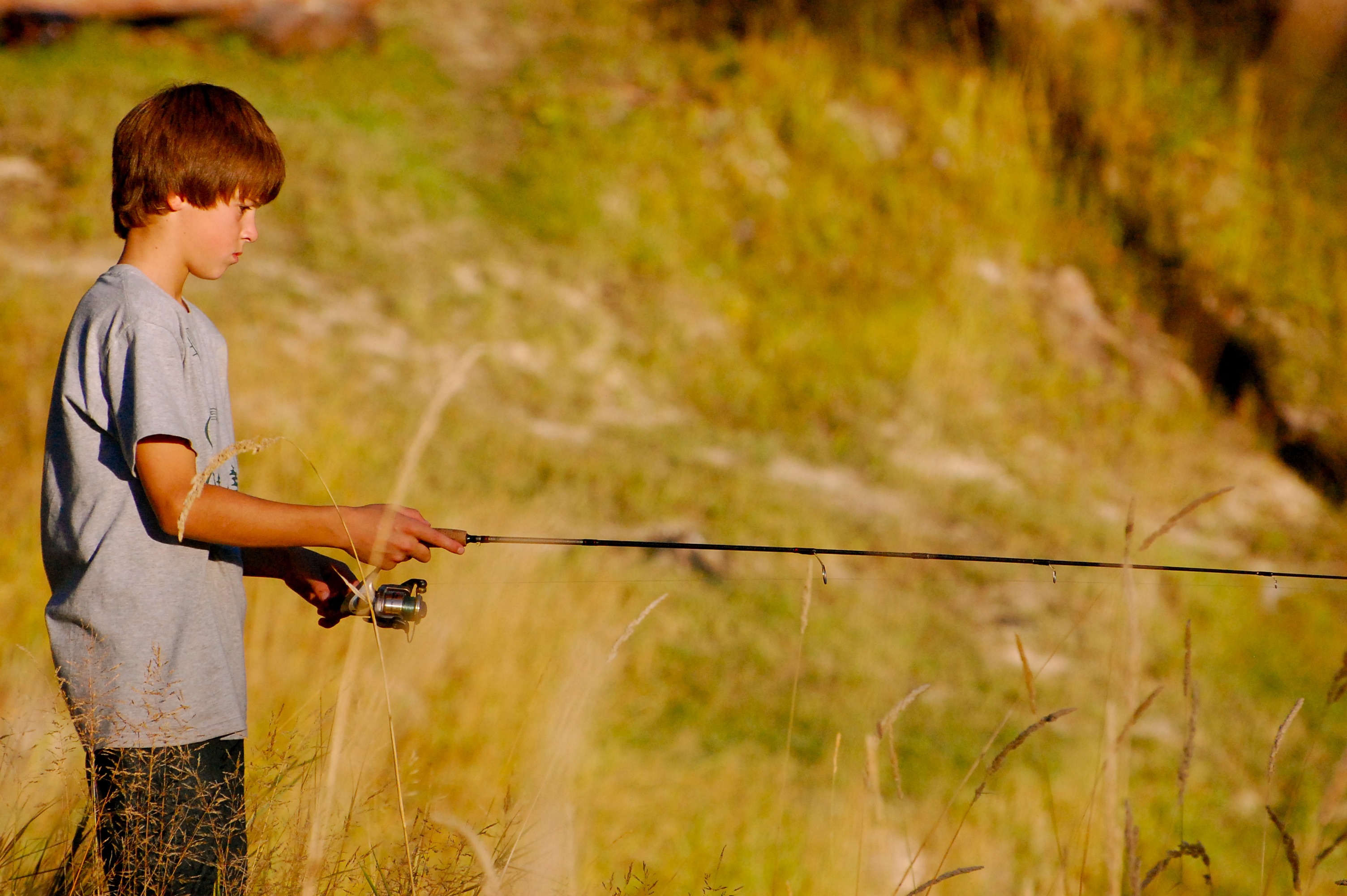 day, boy, focus on foreground, fall, males, rod, teenager, autumn, lifestyles, pre-adolescent child, childhood, real people, field, fishing, standing, land, HD Wallpaper