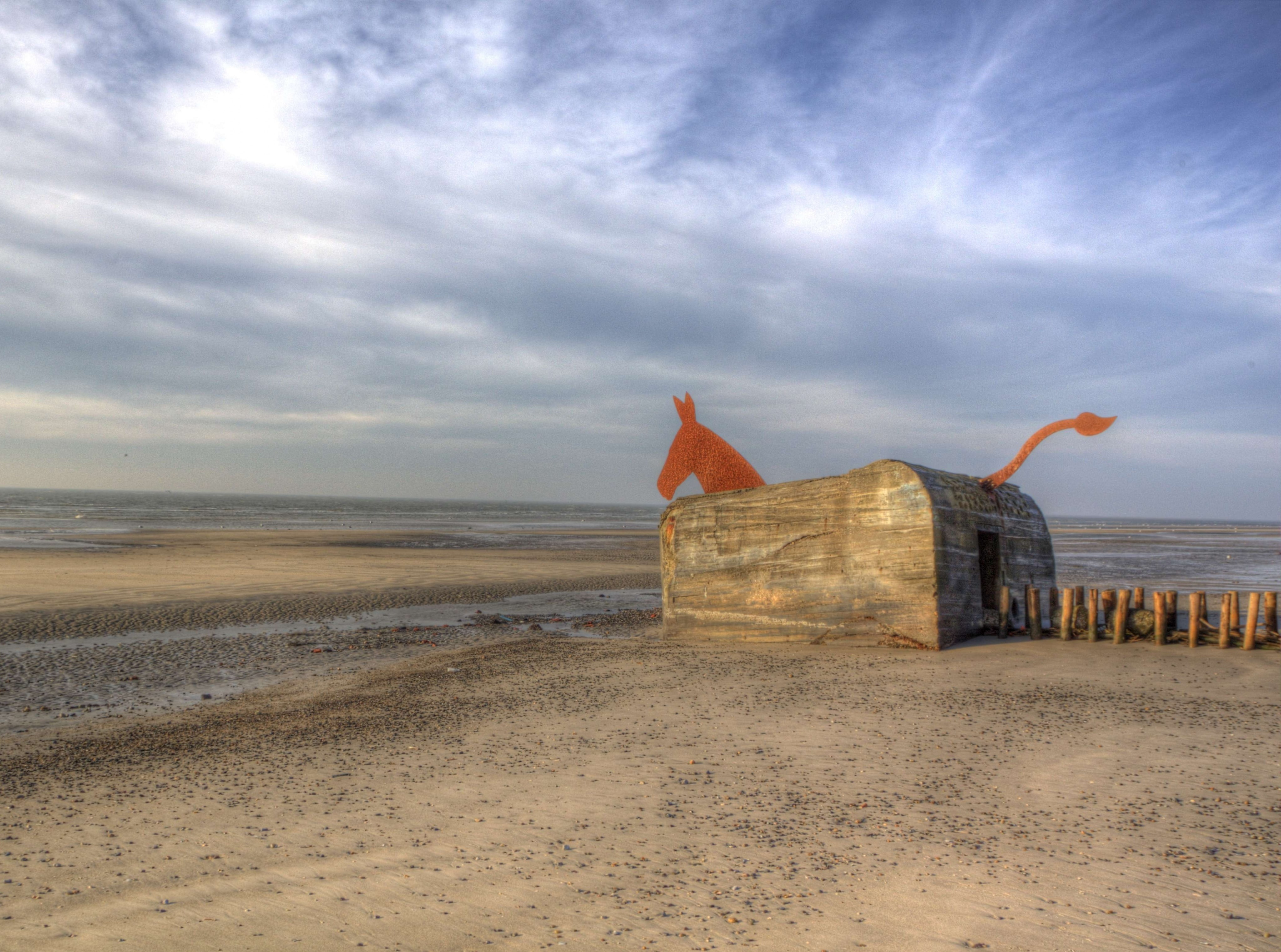 sand, tranquility, no people, architecture, solfald, bunker, Frost, Breakwater, handheld, sonnenuntergang, wolken, couchesoleil, blavand, Beautiful, tranquil scene, HD Wallpaper
