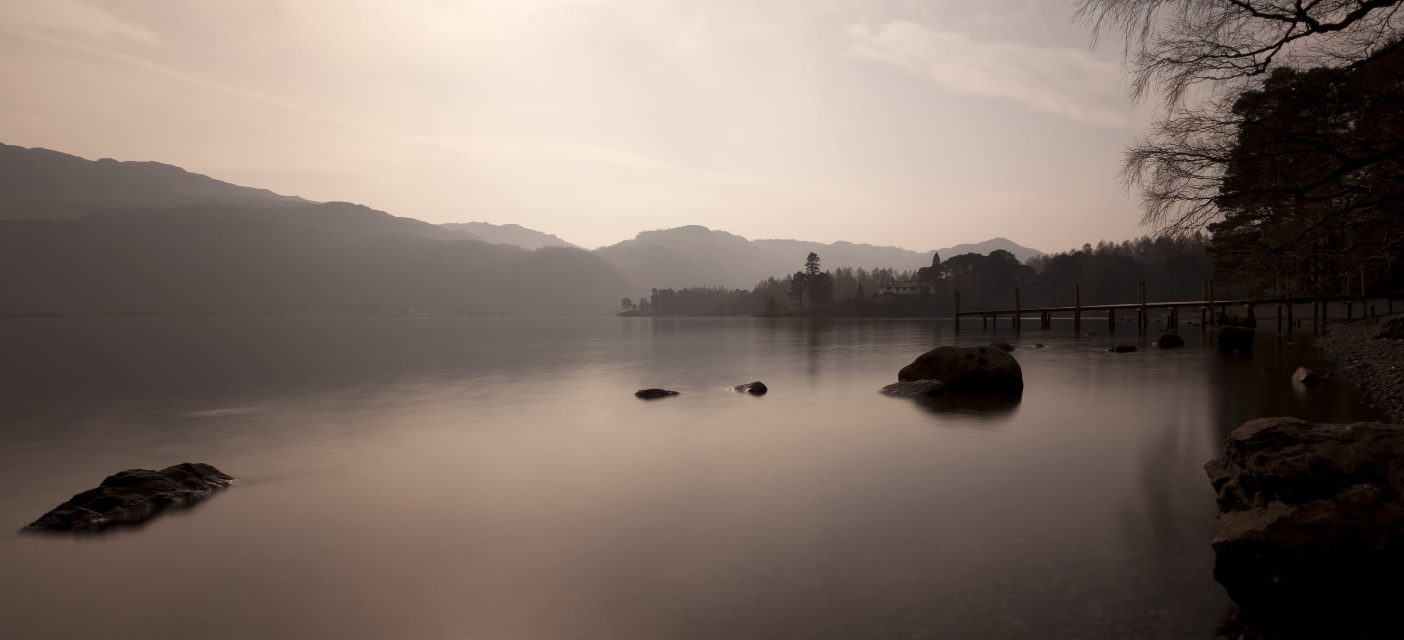 cumbria, sky, environment, cloud - sky, no people, travel destinations, lake, lake district, tranquility, england, water, beauty in nature, fog, nature, HD Wallpaper