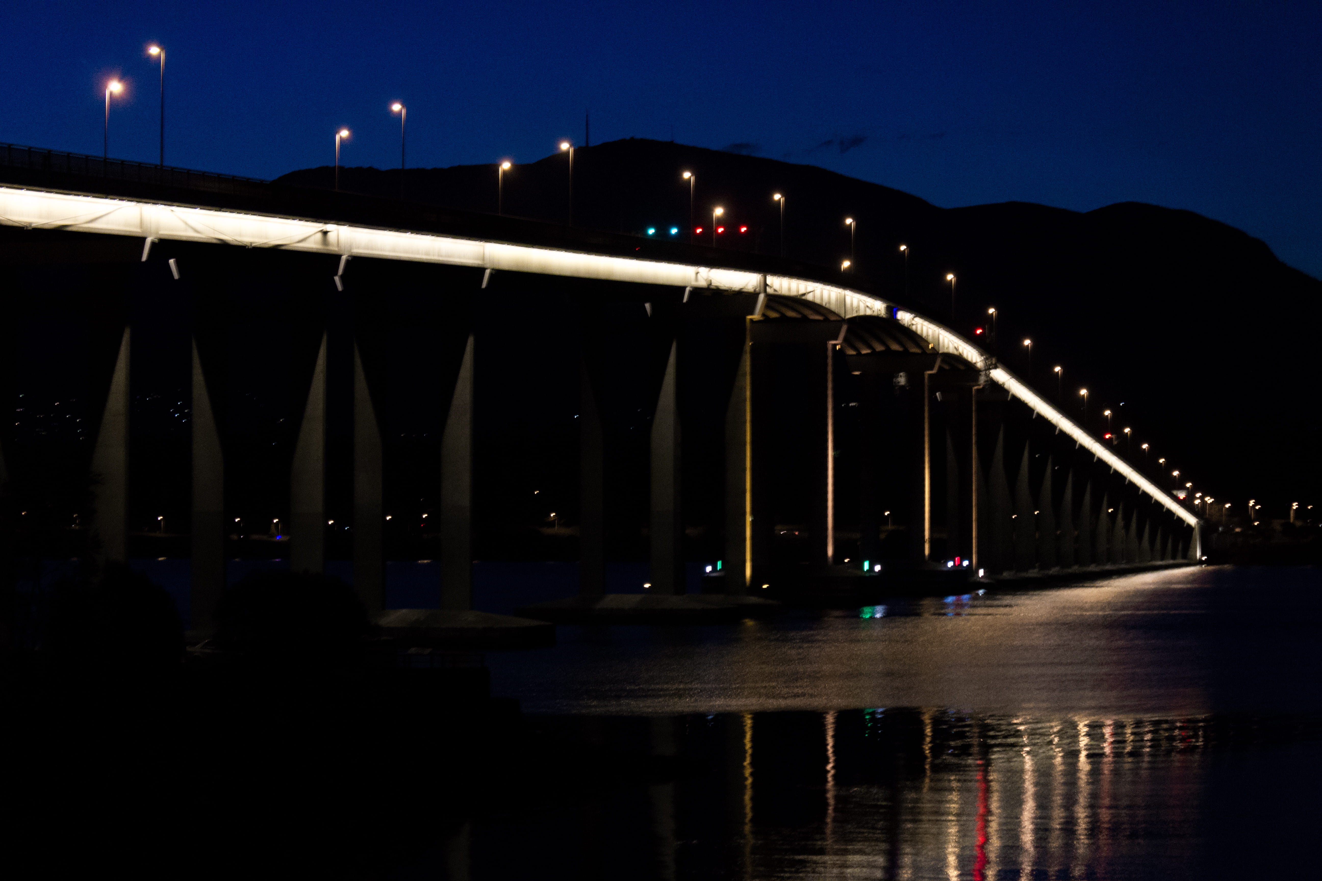 built structure, australia, architecture, outdoors, rose bay esplanade, rose bay, no people, building exterior, night, tasman bridge, bridge, water, nature, HD Wallpaper