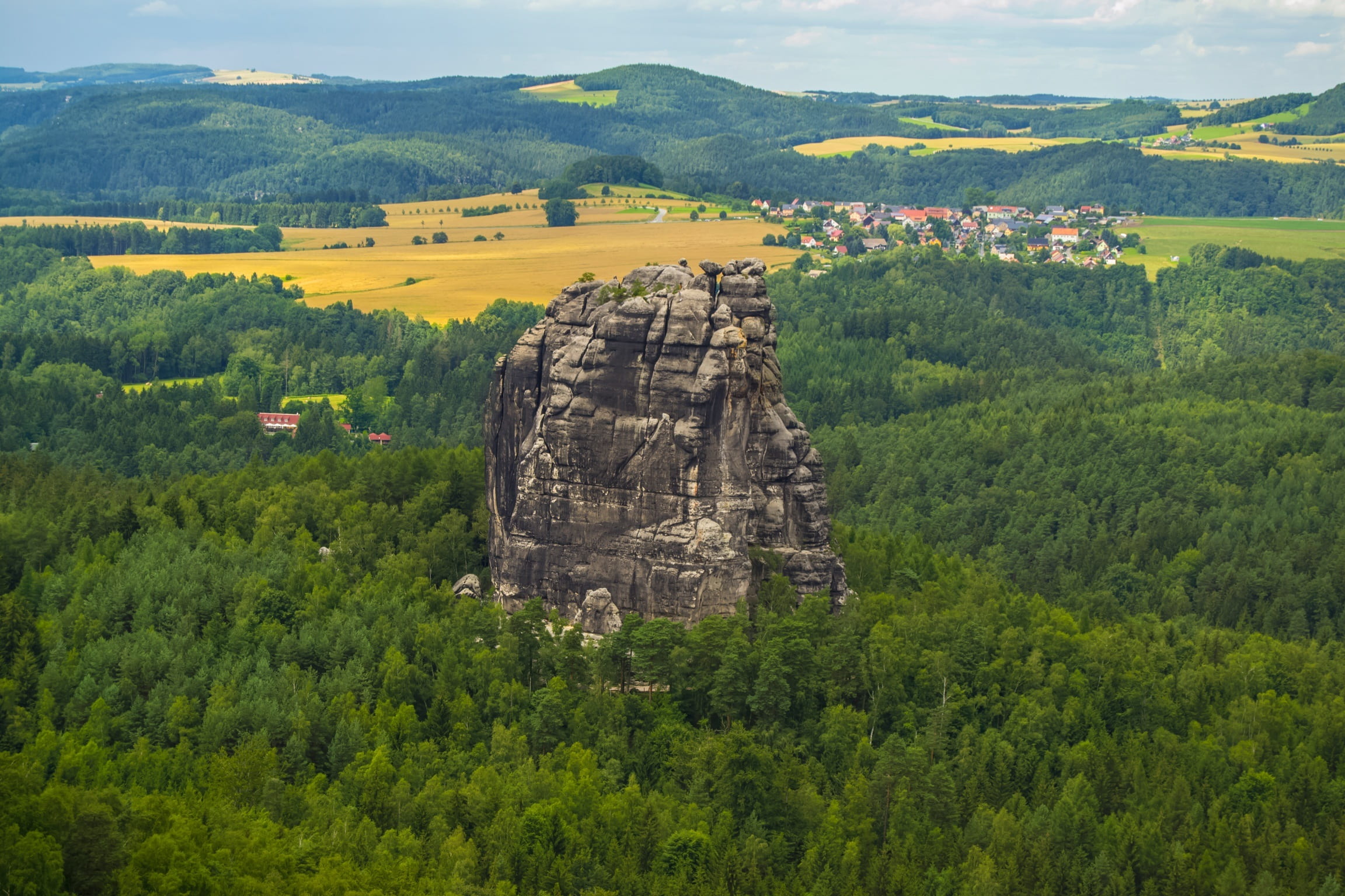 landscape, mountains, forest, green color, tree, travel, scenics - nature, beauty in nature, saxon switzerland, plant, natura, falkenstein, schrammsteine, HD Wallpaper
