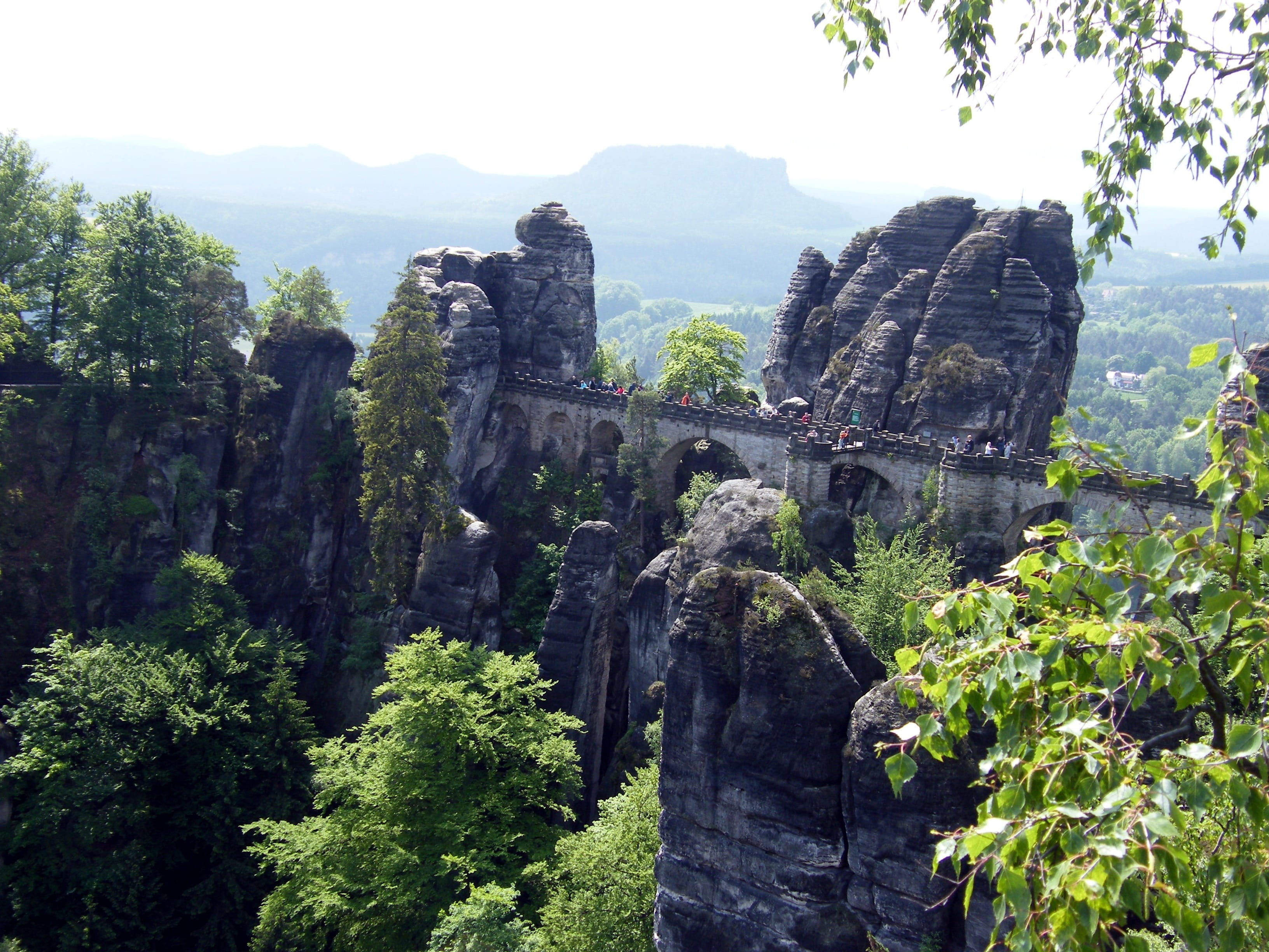 elbe, sky, plant, solid, religion, scenics, 2K, Schrammsteine, nature, rock formation, belief, day, nature conservation, ancient, place of worship, germany, HD Wallpaper