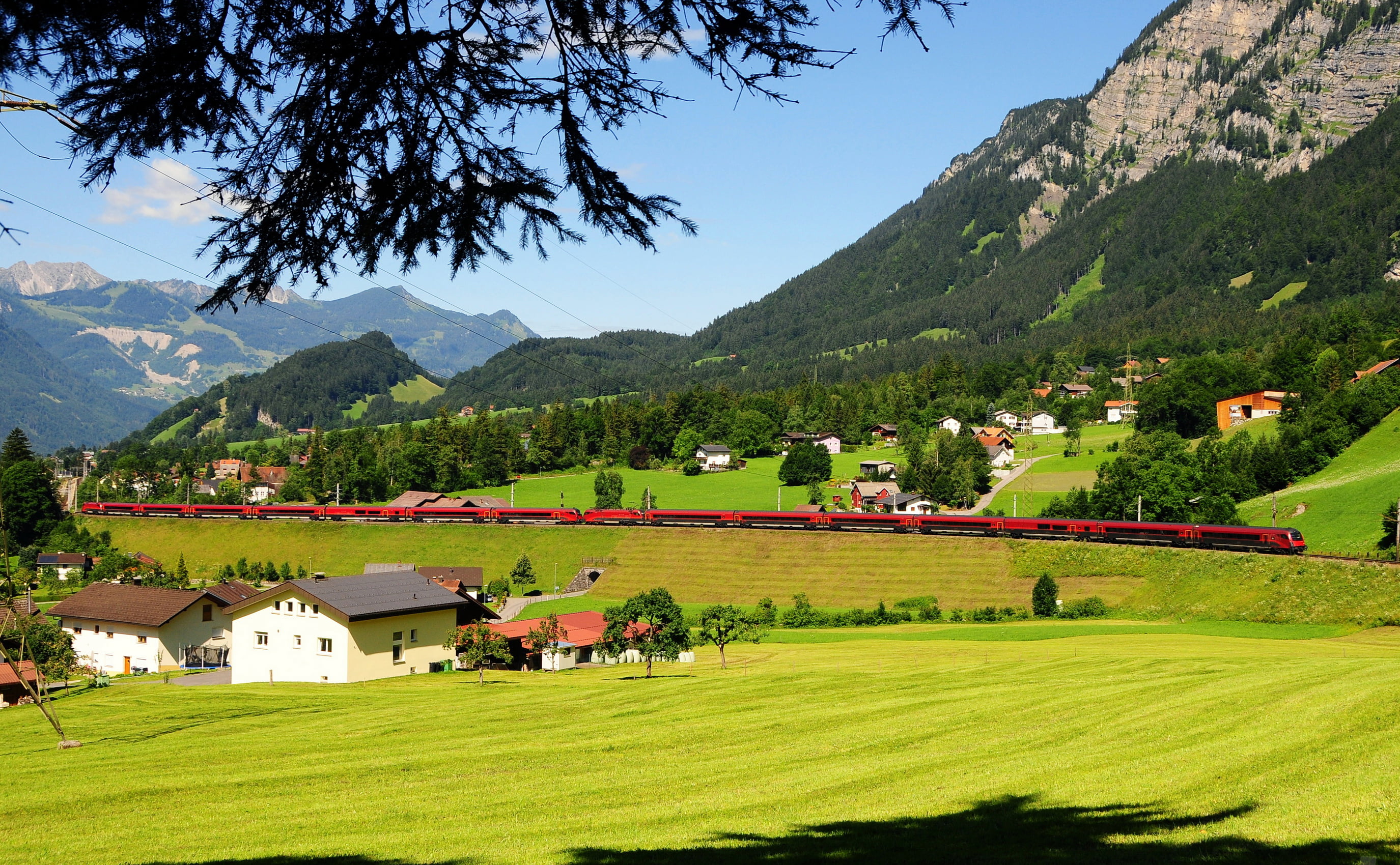 scenics - nature, green Color, landscape, growth, outdoors, concrete, built structure, austria, rural Scene, mountain range, no People, hill, grass, sky, HD Wallpaper